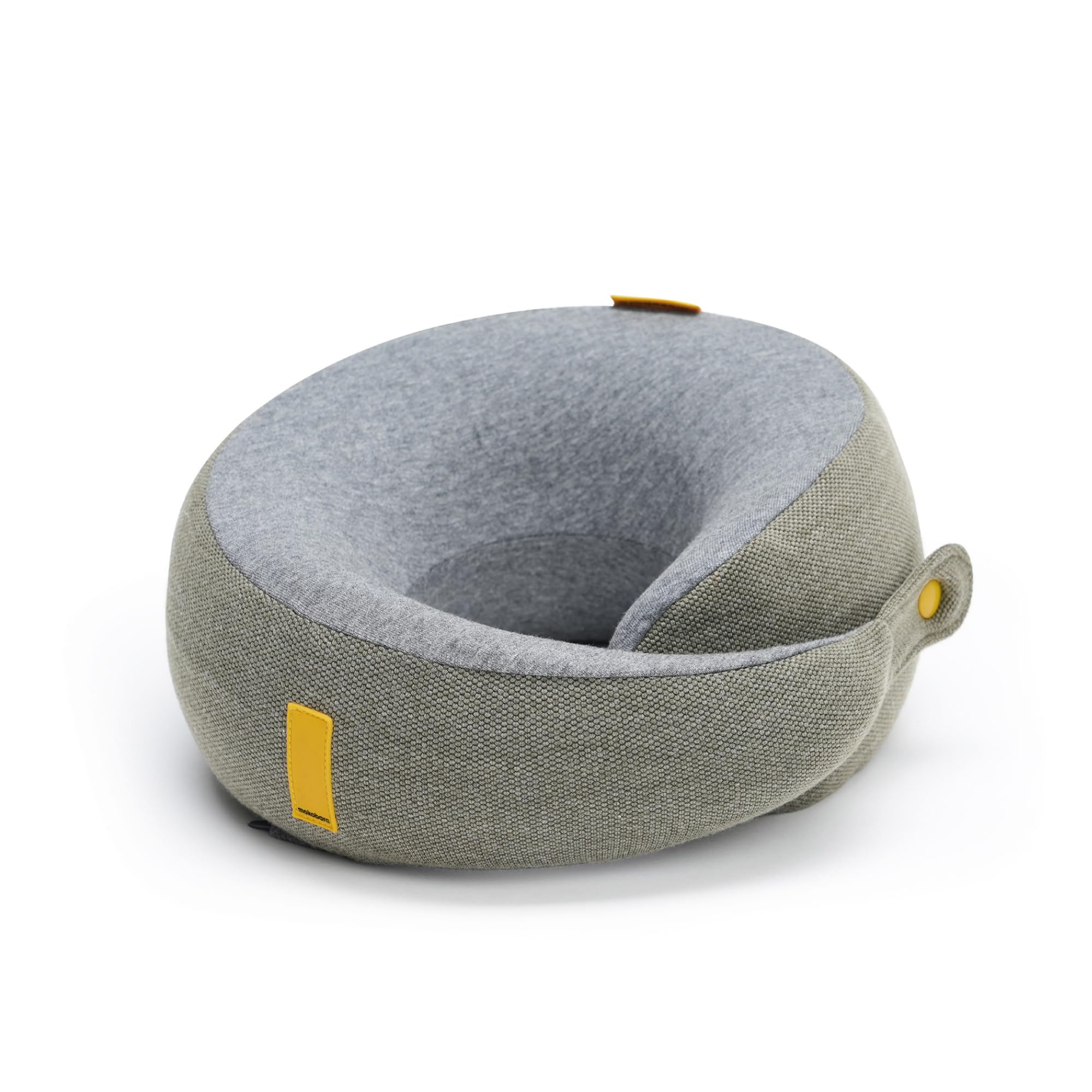 MOKOBARA The Travel Pillow | Memory Foam Neck Support Cushion | Ergonomic Cervical Pain Relief | Adjustable Headrest for Airplane Car & Train |Washable Cover | Essential Gear | Cloud Forest Grey