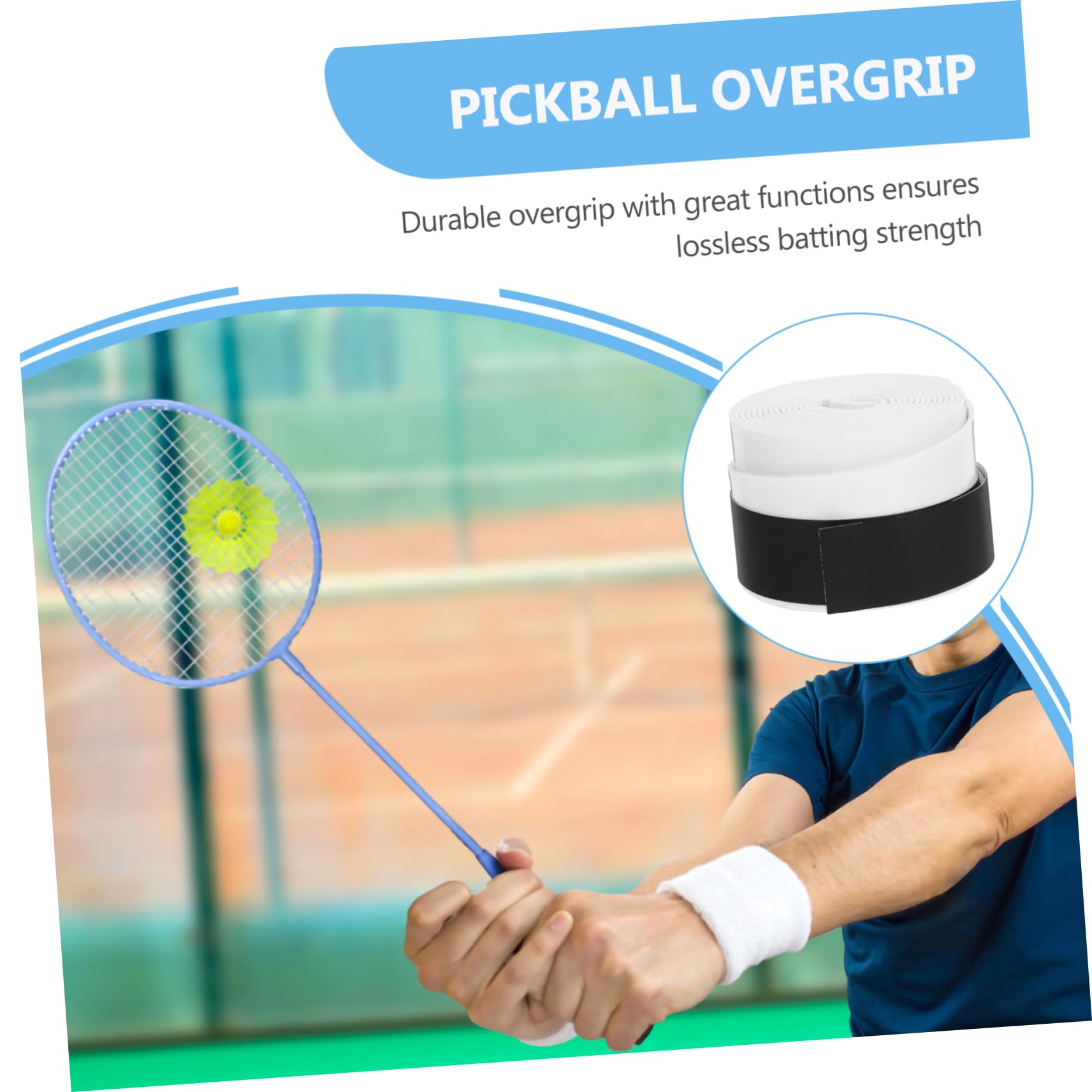 INOOMP 40pezzi Grip Antiscivolo per Racchette Overgrip Super Assorbente Pu Bianco per Tennis Badminton e Squash per Giocatori Che Sudano Facilmente