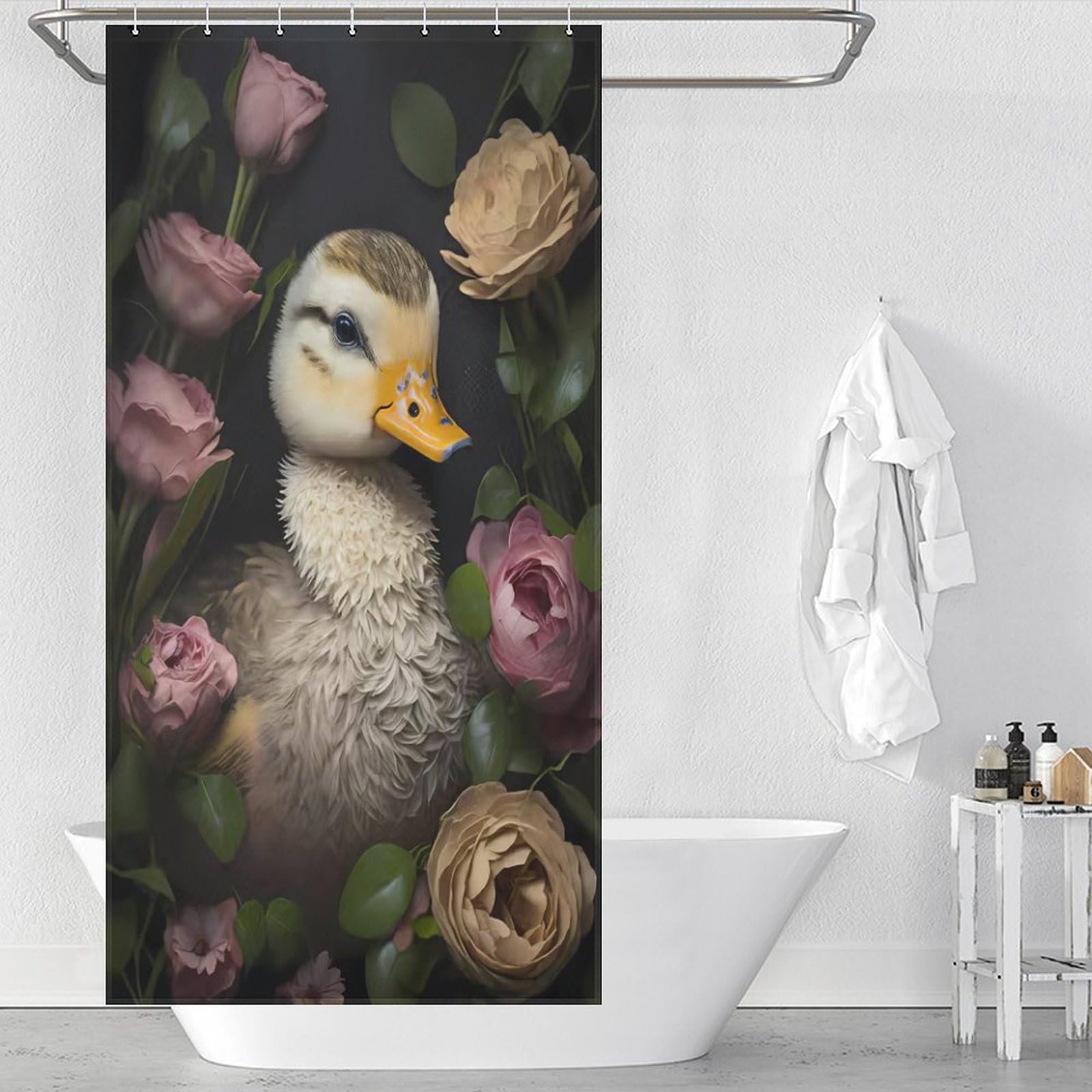 Rideau de douche canard imperméable pour égayer la baignoire des enfants