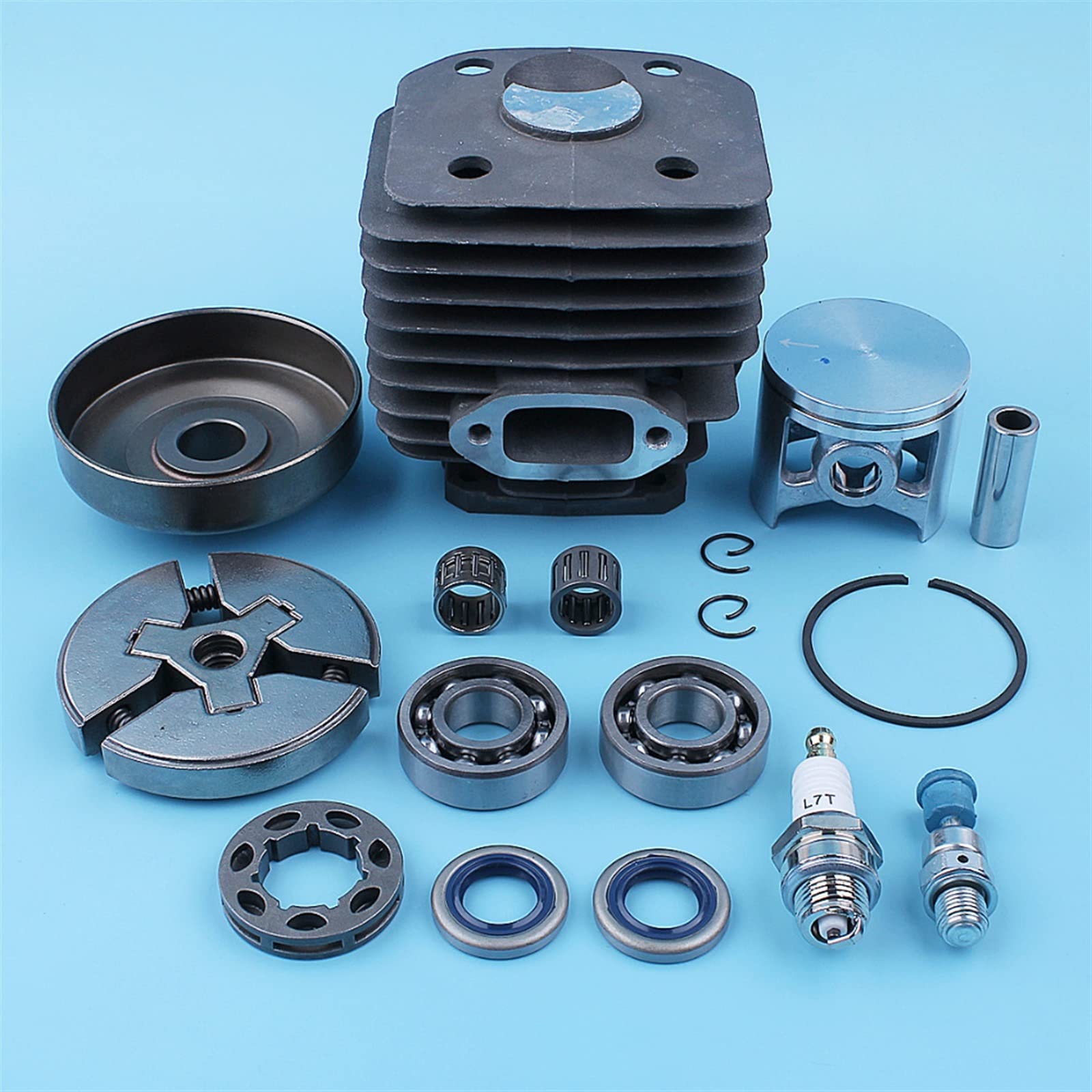IWBR Cilindro pistón Embrague Tambor cigüeñal rodamiento Sello Kit Apto for Husqvarna 262XP 262 261 Motosierra 48mm diámetro 12mm Pin reemplazo