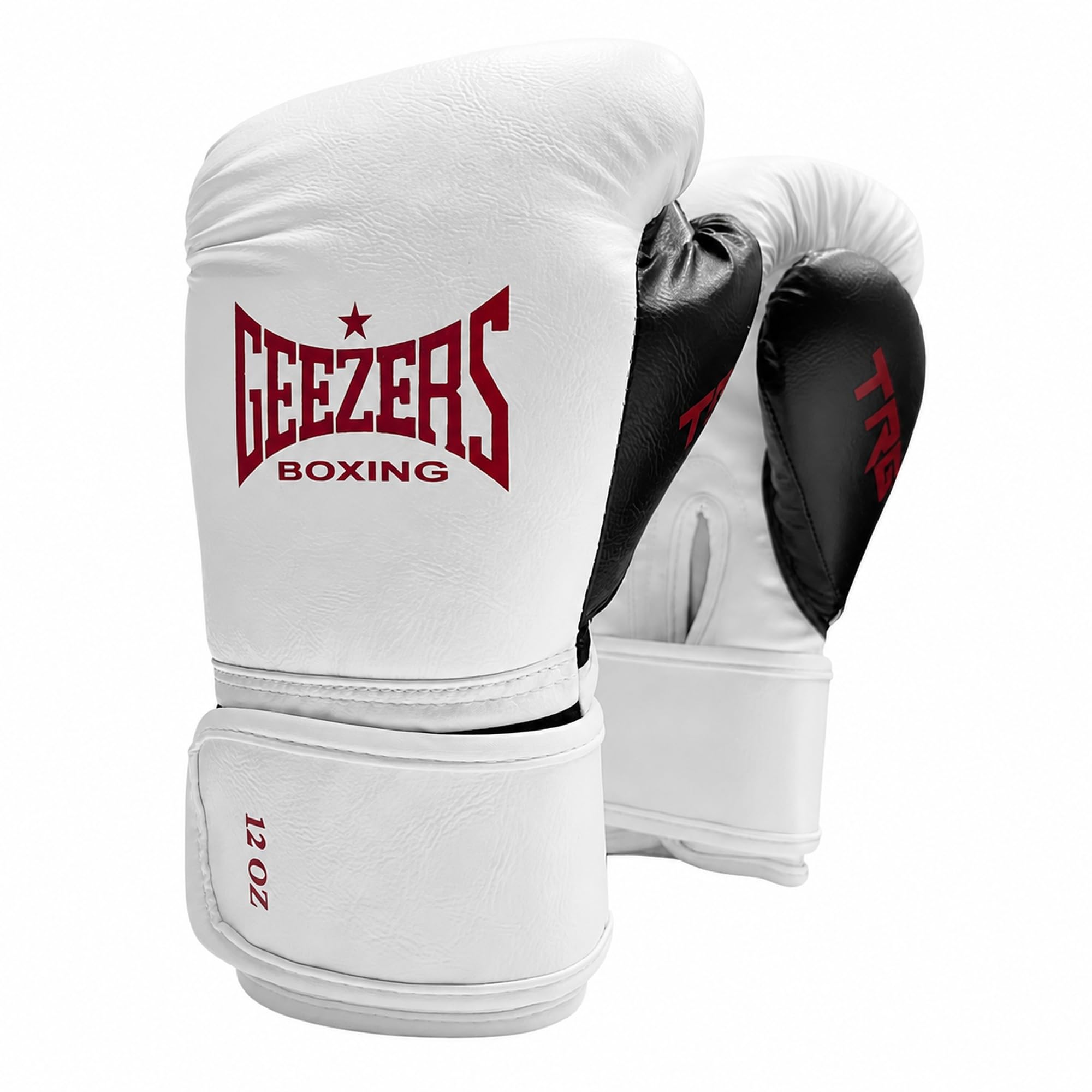 Geezers Boxing TRG Training Glove, Hook and Loop, Ideal for men, women and Juniors, Sparring, punching bag and focus mitts workout (White, 12oz)