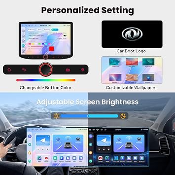 Joying Android 13 Double Din Radio with Carplay & Android Auto, 10.1 Inch Car Radio GPS Navigation 4GB+64GB Head Unit with Bluetooth,Volume Knob, Mirror-Link, AM/FM Radio, 1280x800P(JY-UTD10N4-B)