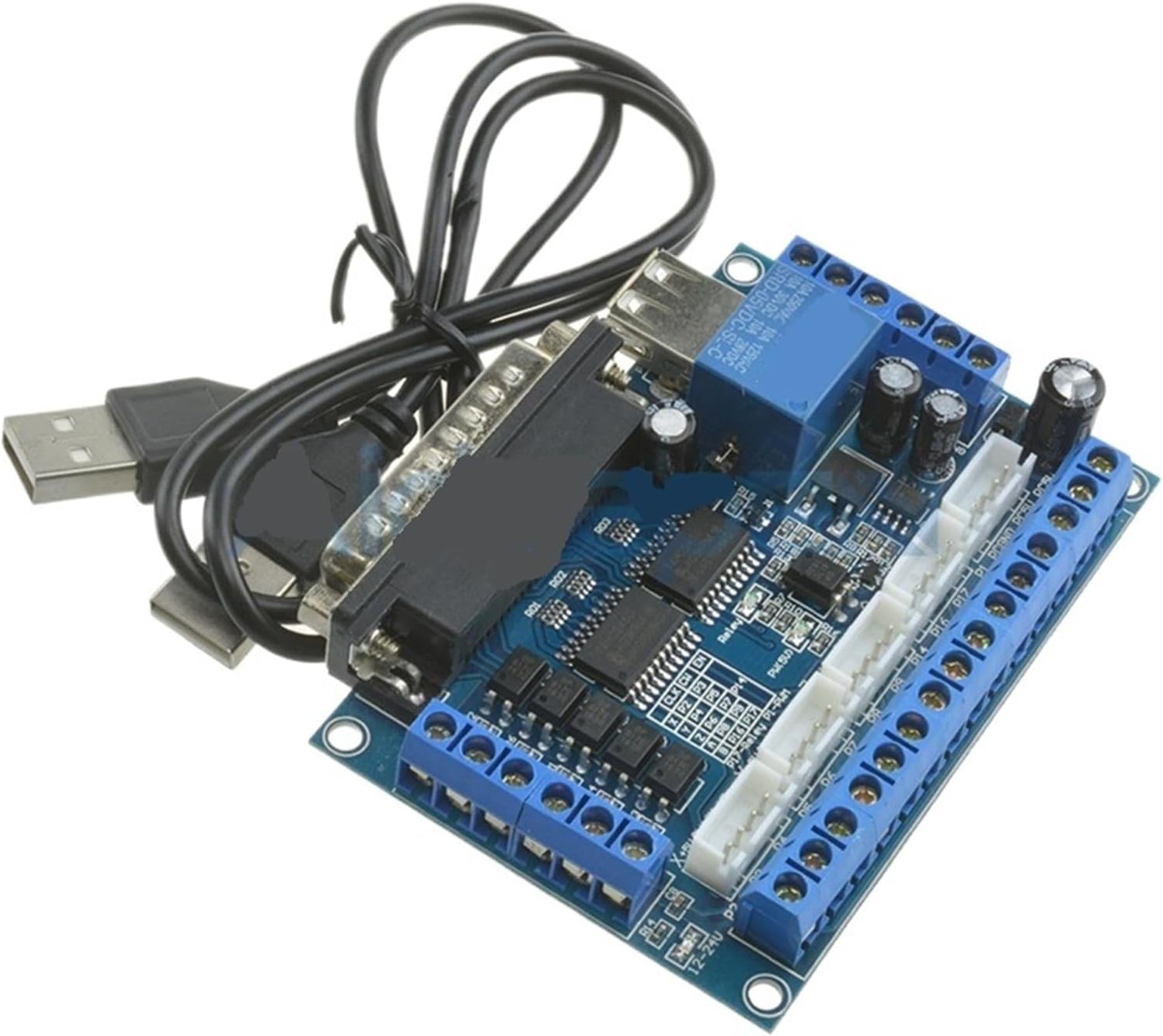 5 Axis Cnc Breakout Board Stepper Motor Driver Module Optocoupler Isolated Engraving Machine Board 12v-24v with USB Cable