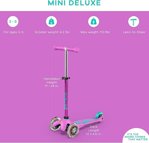 Vista 20 de Micro Kickboard - Mini Deluxe - Patinete Micro de tres ruedas de diseño suizo inclinado para dirigir Rosa