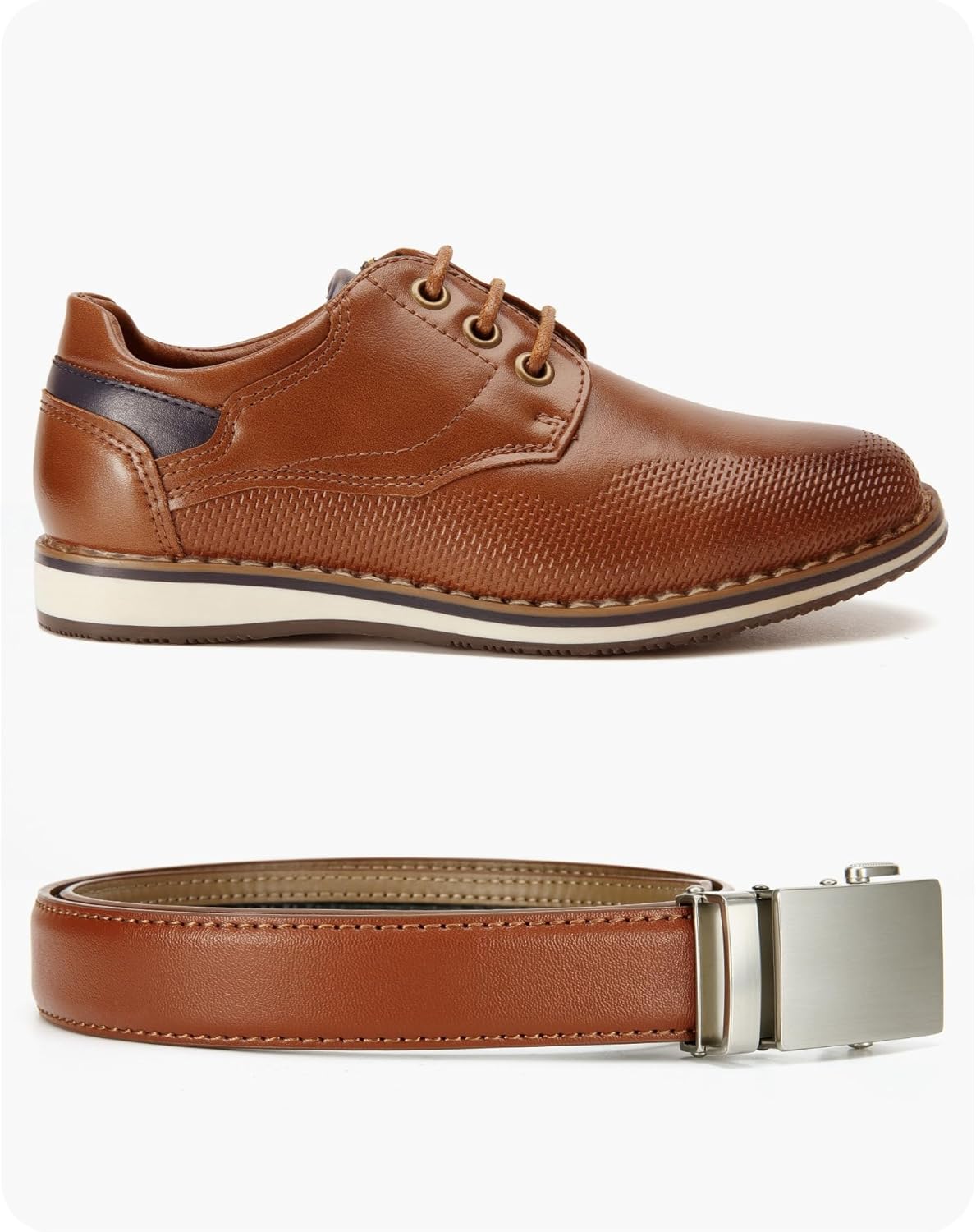 CHAOREN Leather Boys Belt, Dress Kids Belt with Ratchet Buckle Width 1", Adjustable for Formal Wear and School Uniforms - Image 2