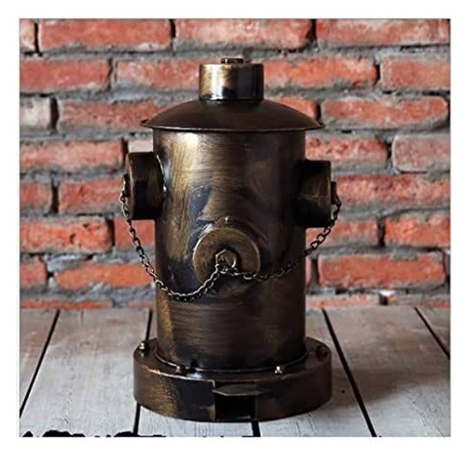 Papelera Cocina Cubo De Basura Cubo De Basura Industrial De Hierro Y Viento, Cubo De Basura Artístico Con Pedal De Hidrante De Incendios, Cubo De Basura Forjado Con Tapa Cubo De Basura Cocina ( Color
