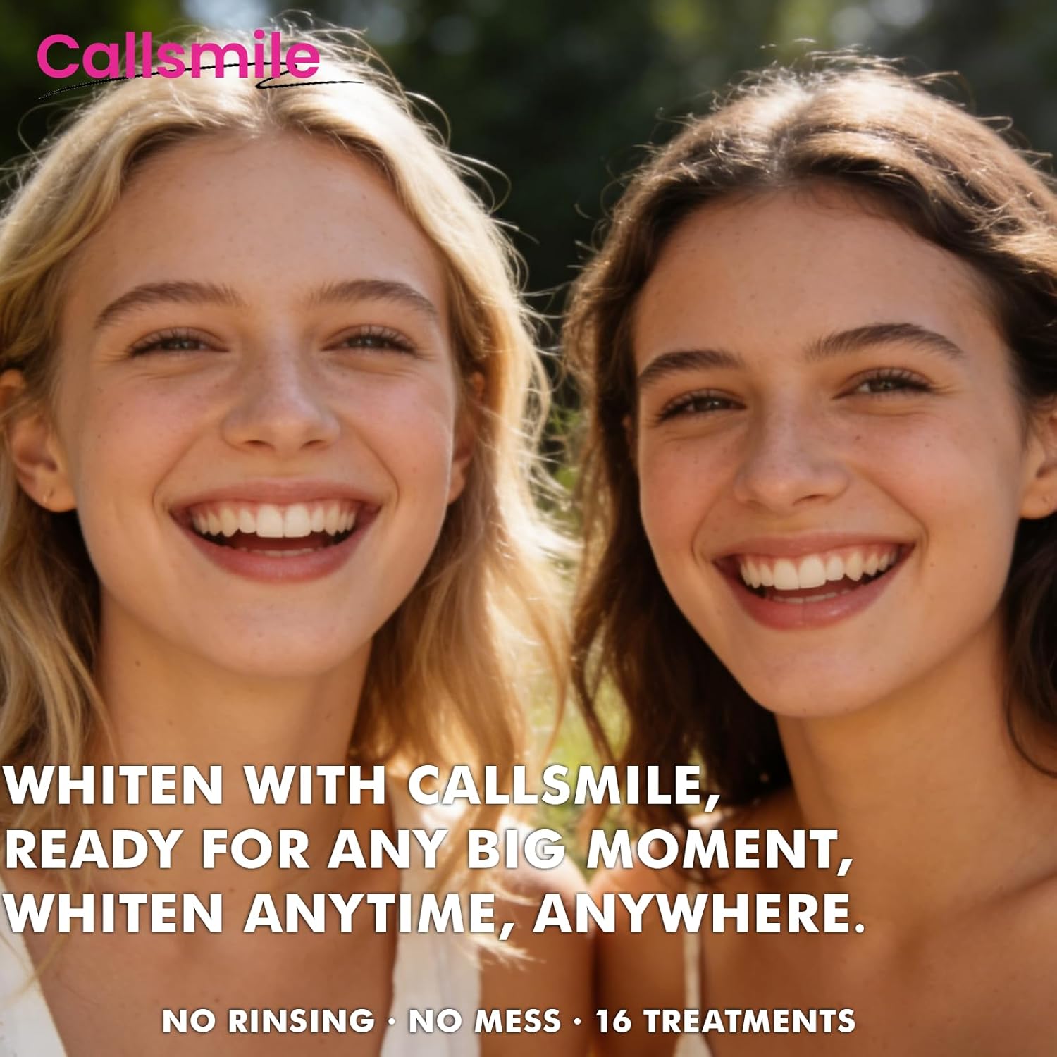CALLSMILE Whitening Strips for Teeth Sensitive: 64 Strips Gentle Teeth Whitening Strips Enamel Safe Non-Slip Dry Strip Technology Residue Free Daily Oral Care, Coconut