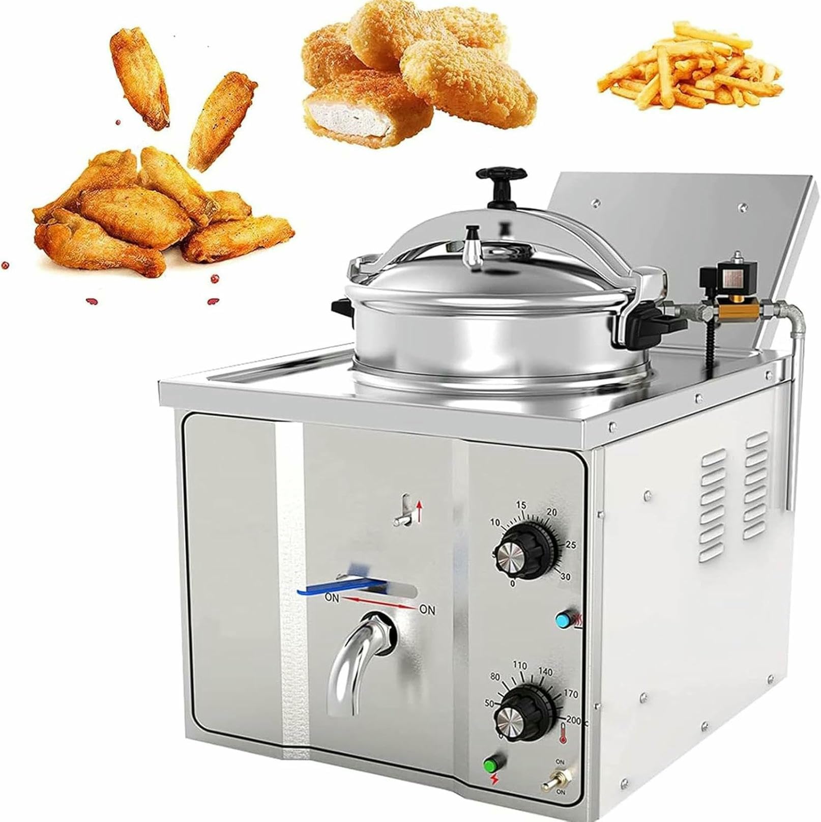 16L Commercial High Pressure Fried Chicken Stove Electric Countertop Pressure Air Fryer Countertop Kitchen Frying Machine