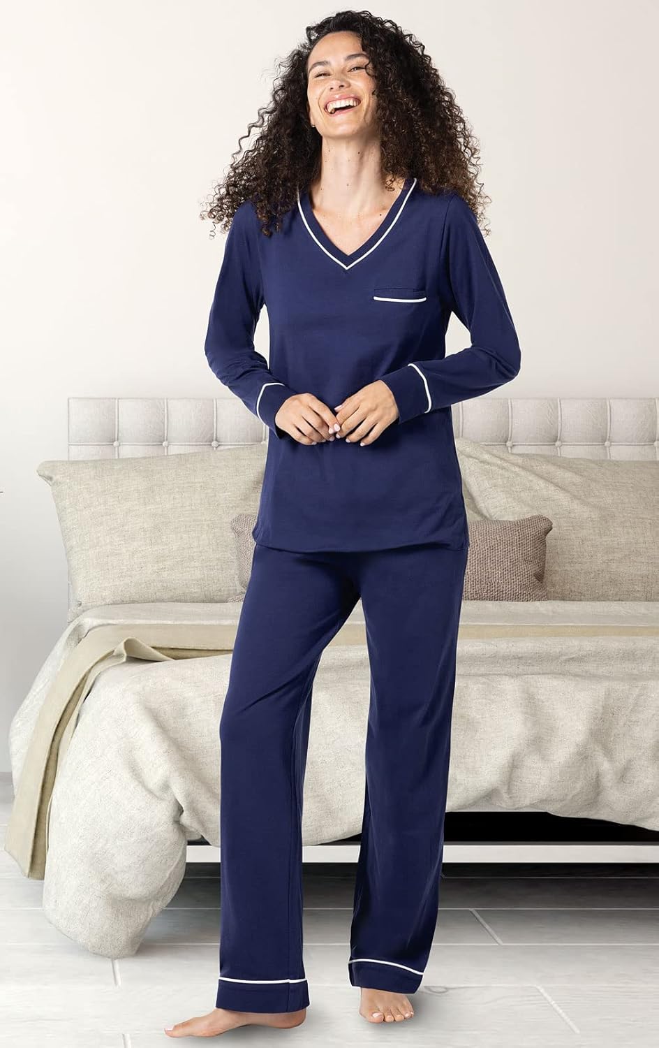 PajamaGram Pajamas For Women - Womens PJ Sets, Pullover Top, 100% Cotton - Image 4