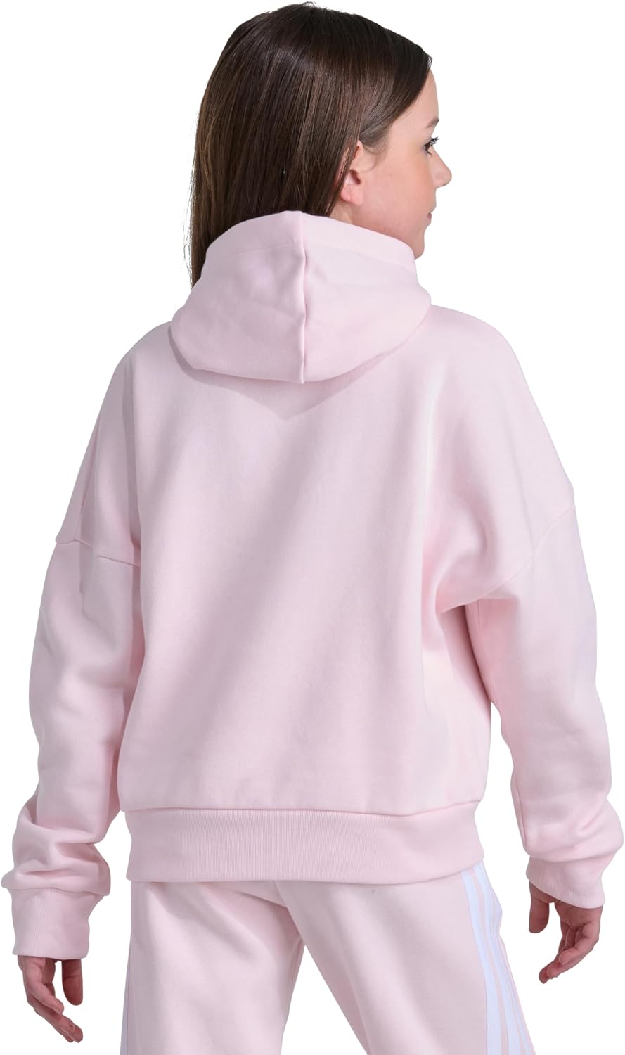 adidas Girls' Front Graphic Fleece Hooded Pullover (Big Kid)