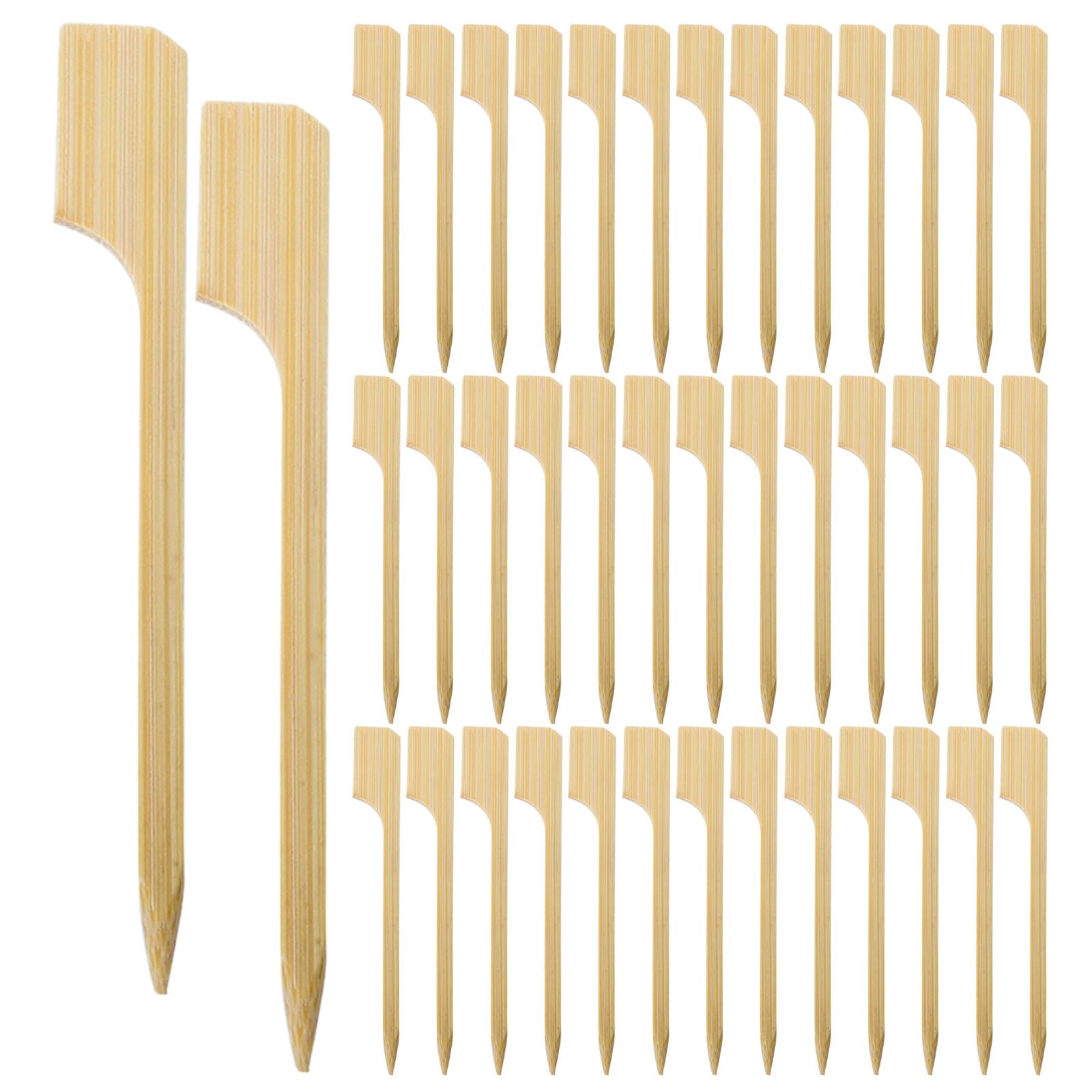 Palitos para pinchos aperitivos de bambú plano Abaodam para barbacoas seguros para alimentos