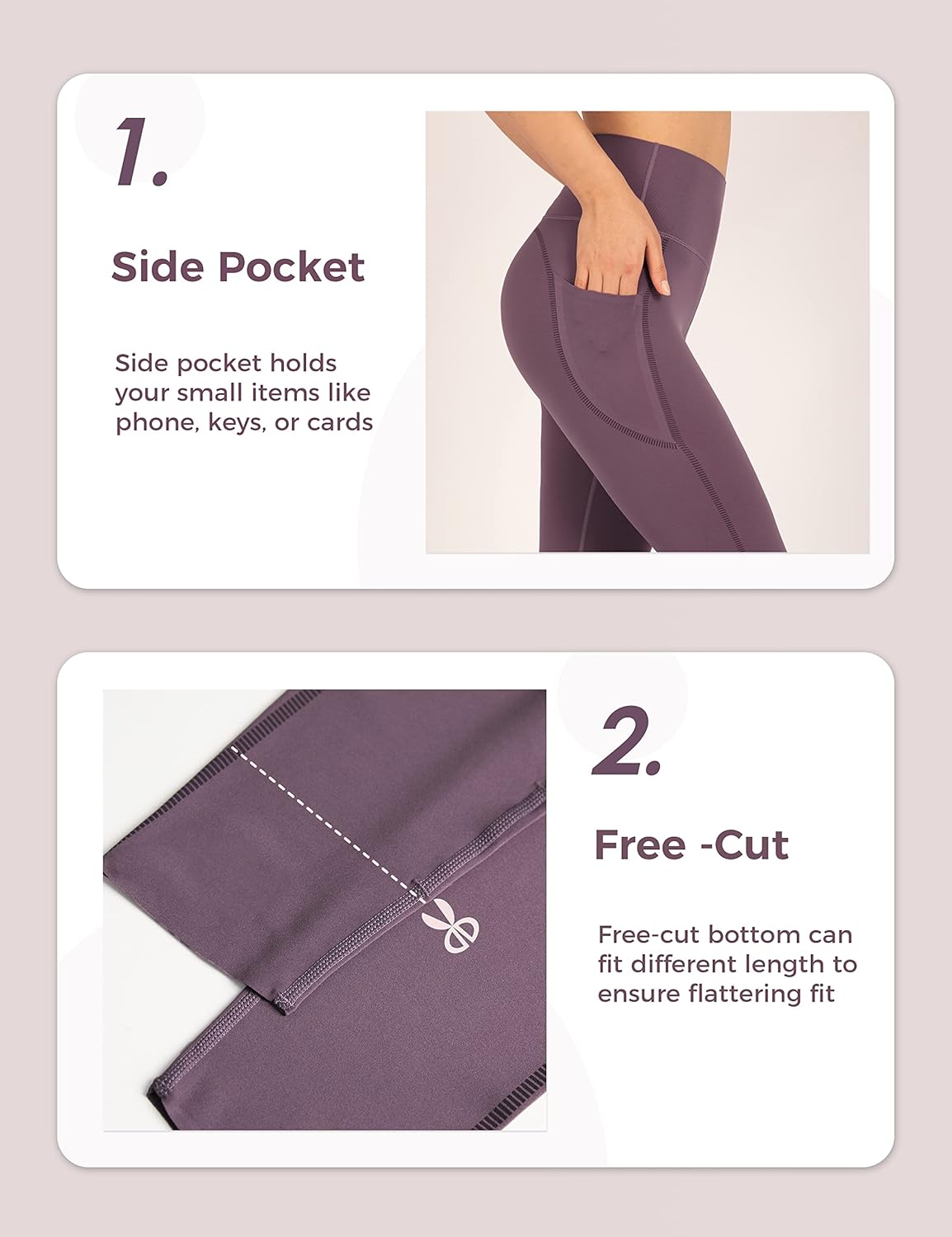 Wantdo Women's Casual Yoga Leggings Tummy Control Workout Running 4 Way Stretch Yoga Pants Purple : Clothing, Shoes & Jewelry