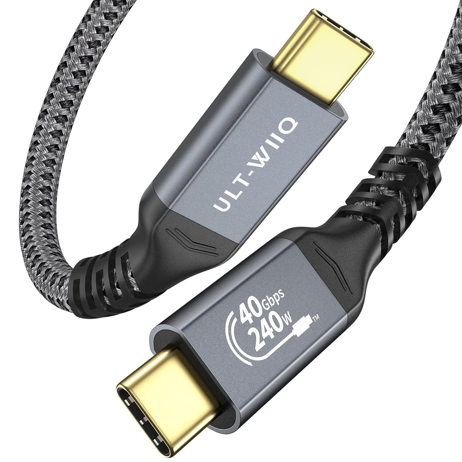 V 240W Right Angle USB 4 Cable For Thunderbolt 4 Cable 2.6 FT USB 4 Coaxial Cable With 40Gbps Data And 8K@30Hz/5K@60Hz,Compatible With Thunderbolt Cable And USB-C,for MacBooks,Hub, Docking, And More - View #12