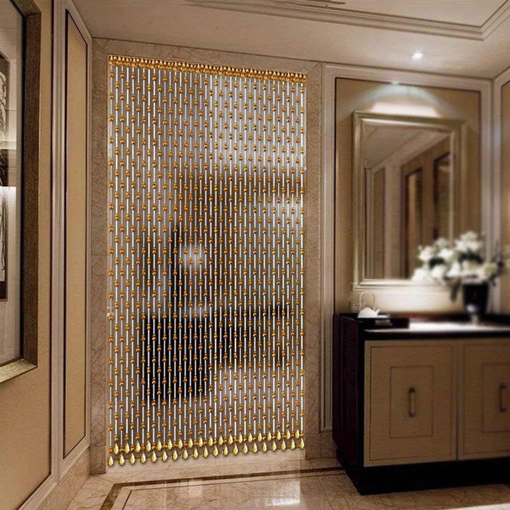 OKUOKA Curtains Bead Curtain Gourd Feng Shui Crystal Cut Off Curtain Bead Chain Bedroom 18 Sizes Can Be Customized (Color : A, Size : 80x180cm-21 Roots)