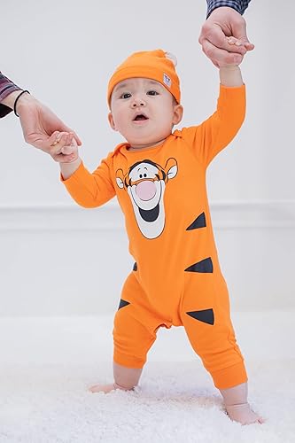 Miniatura 2 de Disney Winnie the Pooh 101 Dalmatians Lion King Mickey Mouse Minnie Mouse Baby Snap Coverall and Hat Newborn to Infant