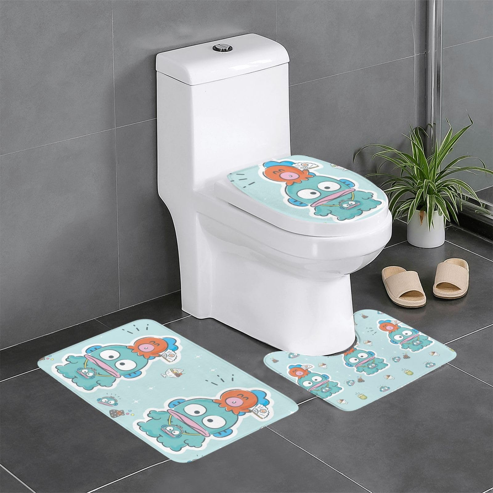 Amazon｜NEKKIIハンギョドン(2) 3点セット トイレマット フタカバー