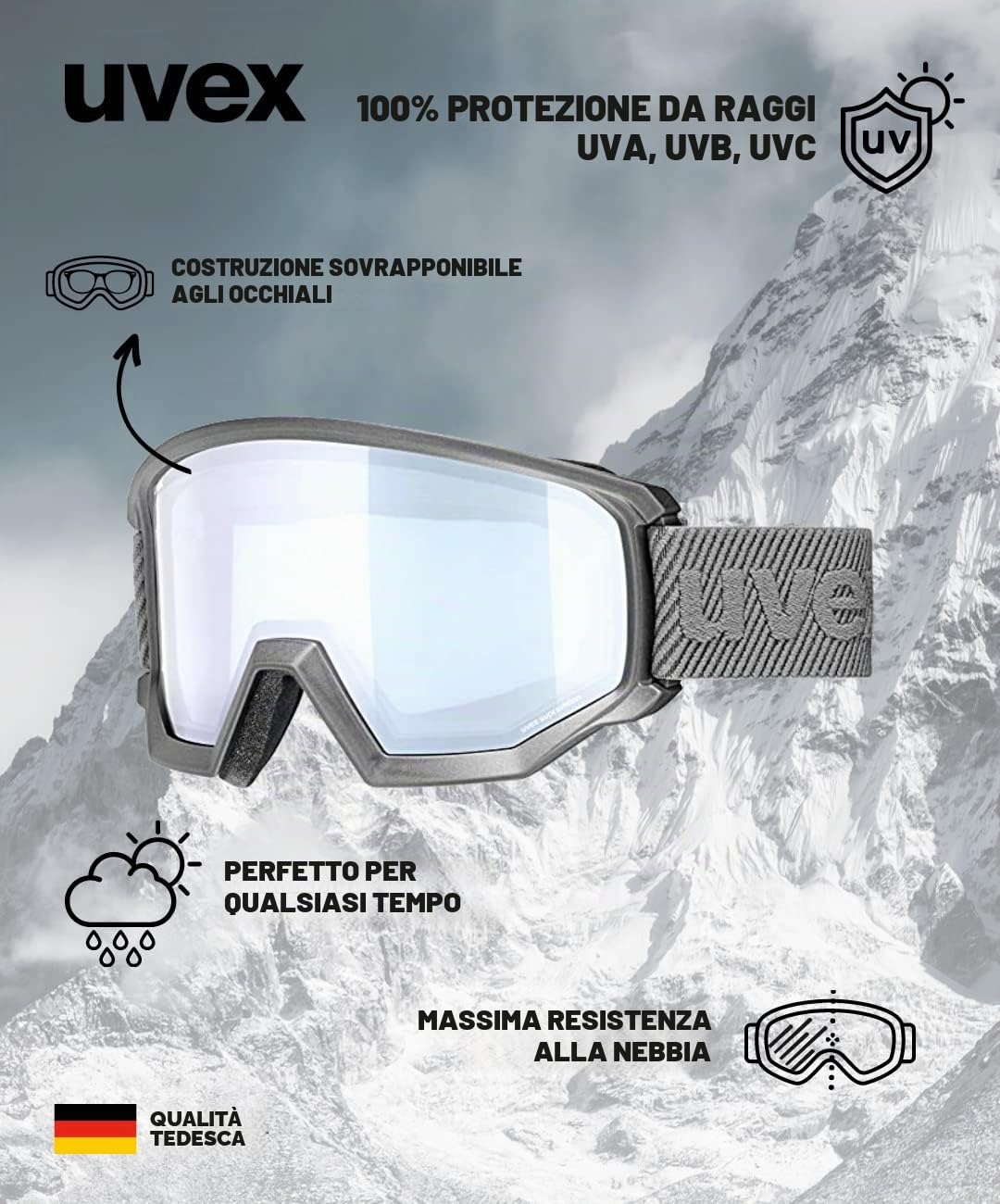 Uvex Uvex Athletic Fm Maschera da Sci Unisex - Adulto (Pacco da 1)