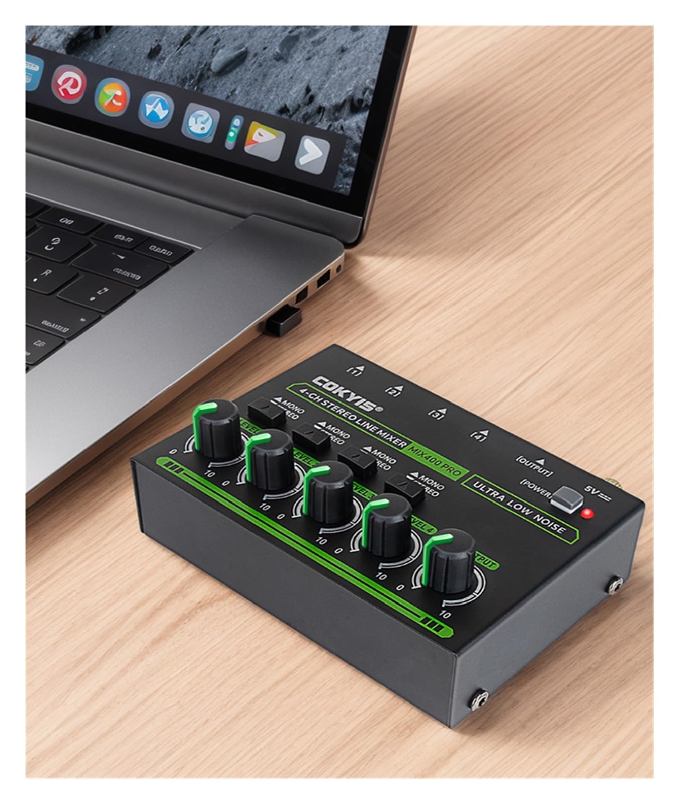 Mixer Stereo di Linea a 4 canali a bassissimo Rumore Mini Mixer Professionale Mini Mixer Mixer di Linea for Piccoli Club o Bar