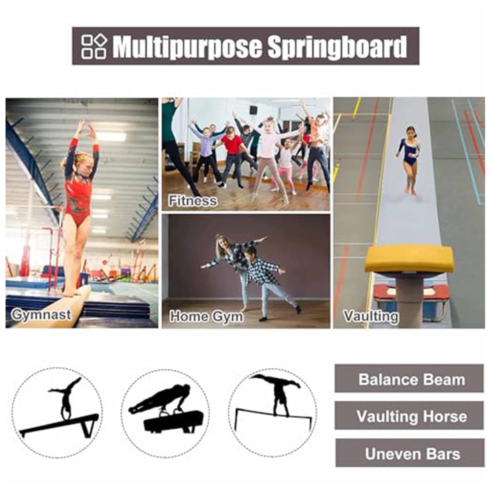 Professal Gymnastik für Erwachsene und Kinder, gebogenes Springen für Braut, Fitness, Training, Equint mit 2 Ngs 40 × 60 × 18 cm, Grün
