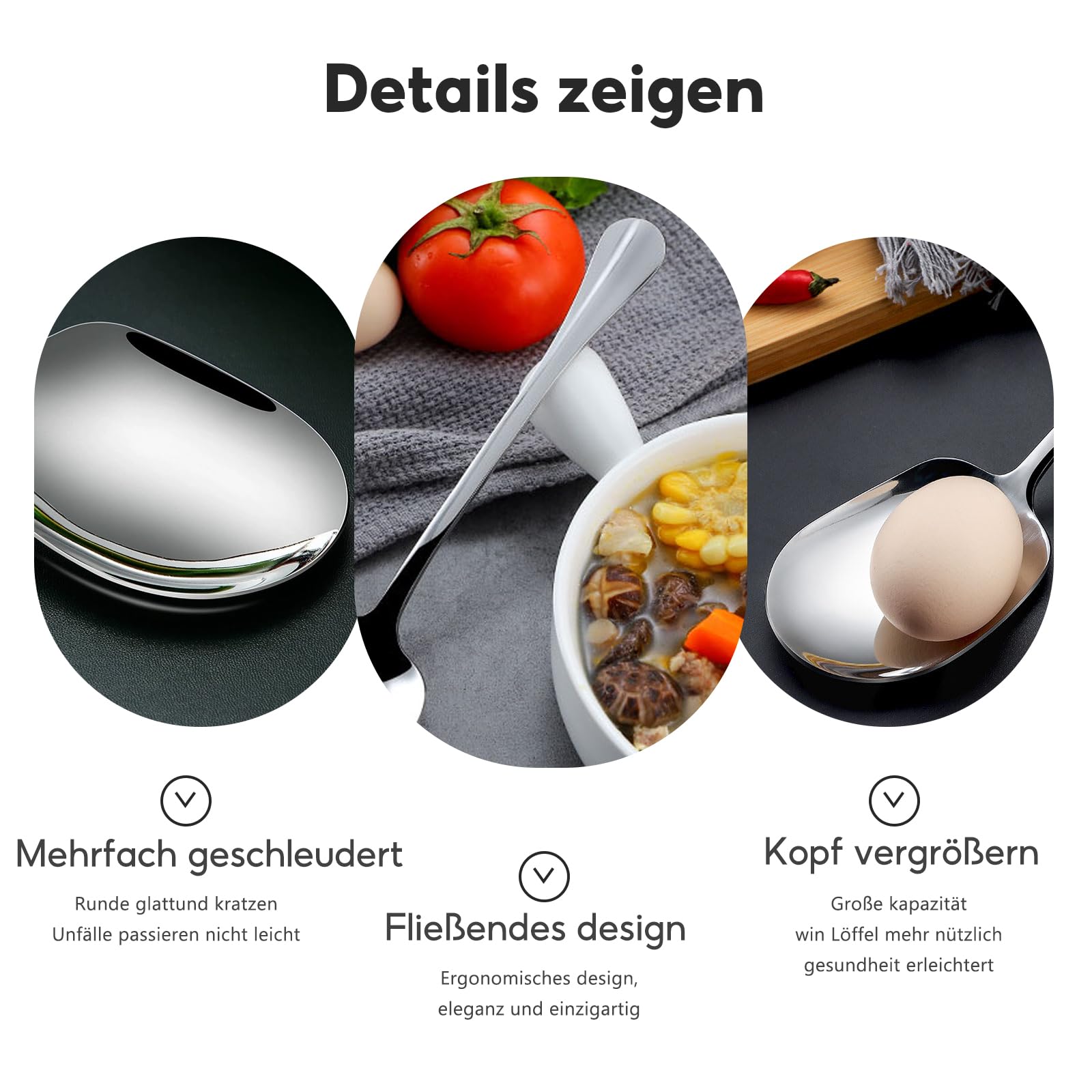 Grande Cuillere 2 Cuillères De Service Inox - Grande Cuillère Fendue Et Normale, 27.7cm, Manche Antidérapant Grande Cuillère En Inox