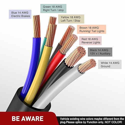 Miniatura 7 de Nilight USCAR - Arnés de cableado para remolque de 7 pines, accesorios de conector de 7 vías, 24 pulgadas, paquete de remolque de fábrica, enchufe