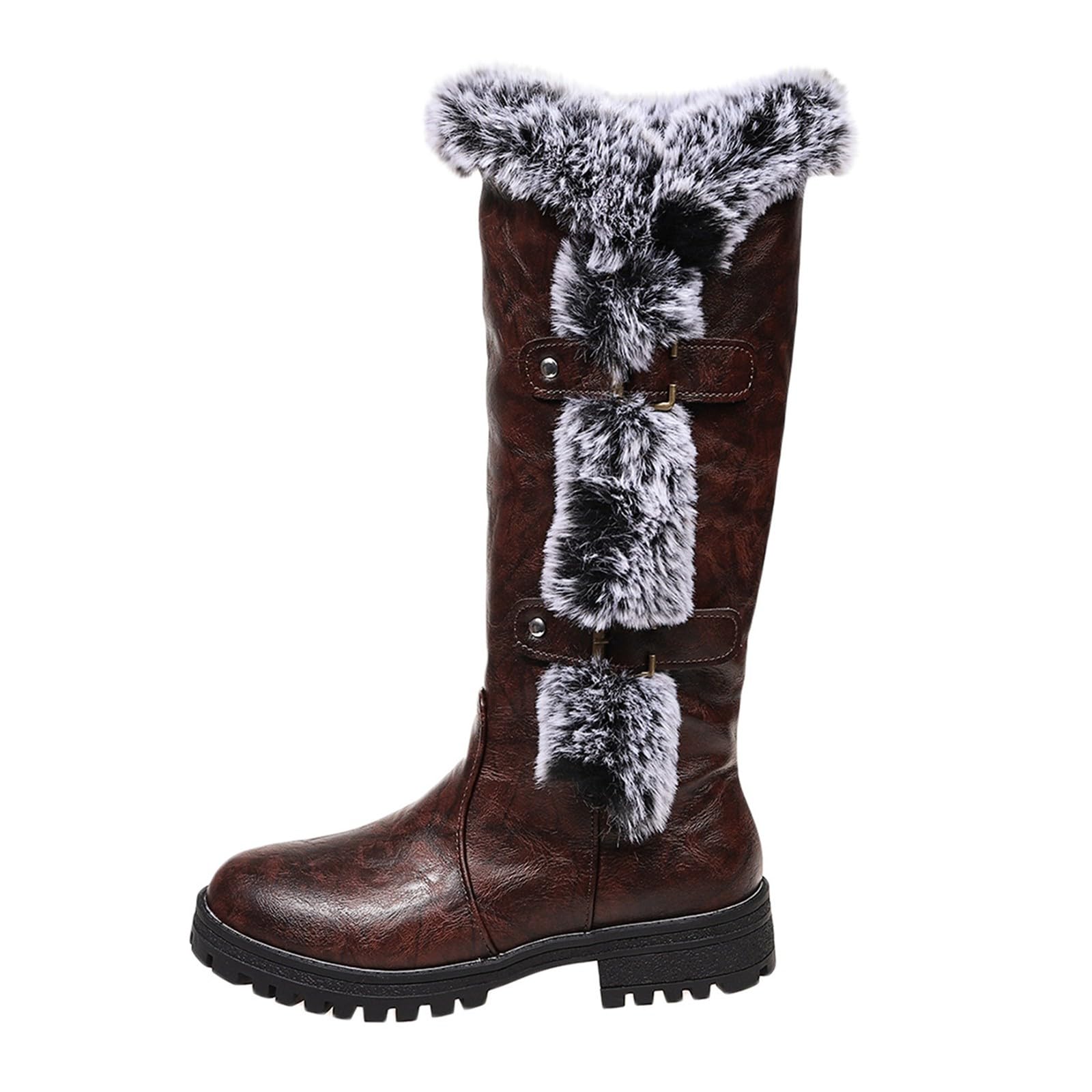 Générique Botte Femme Hiver Imperméables Fourrées Chaude Bottines Confortable Antidérapante Mi-Mollet Chaussures Chaudes Résistant À L’humidité Fermeture Éclair Bottes Outdoor Randonnée Courses