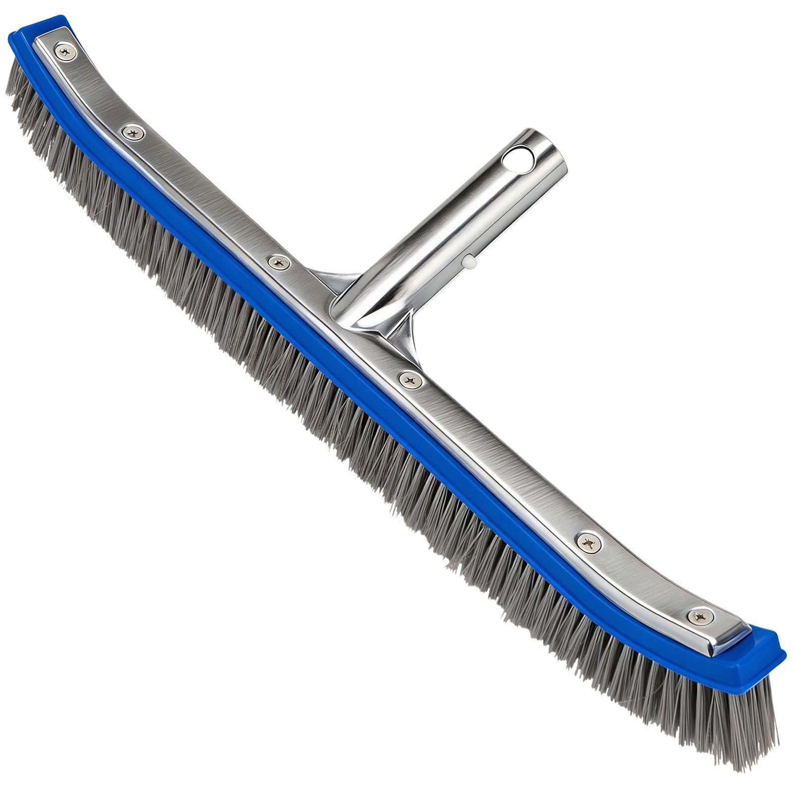Cepillo Piscina 18 Pulgadas (45,7 cm) con cerdas de Acero y Nylon, Cepillo Limpieza Piscina con Base de Aluminio y Clip EZ para pértiga telescópica, Cepillo Resistente para Fondo y Paredes enterrada