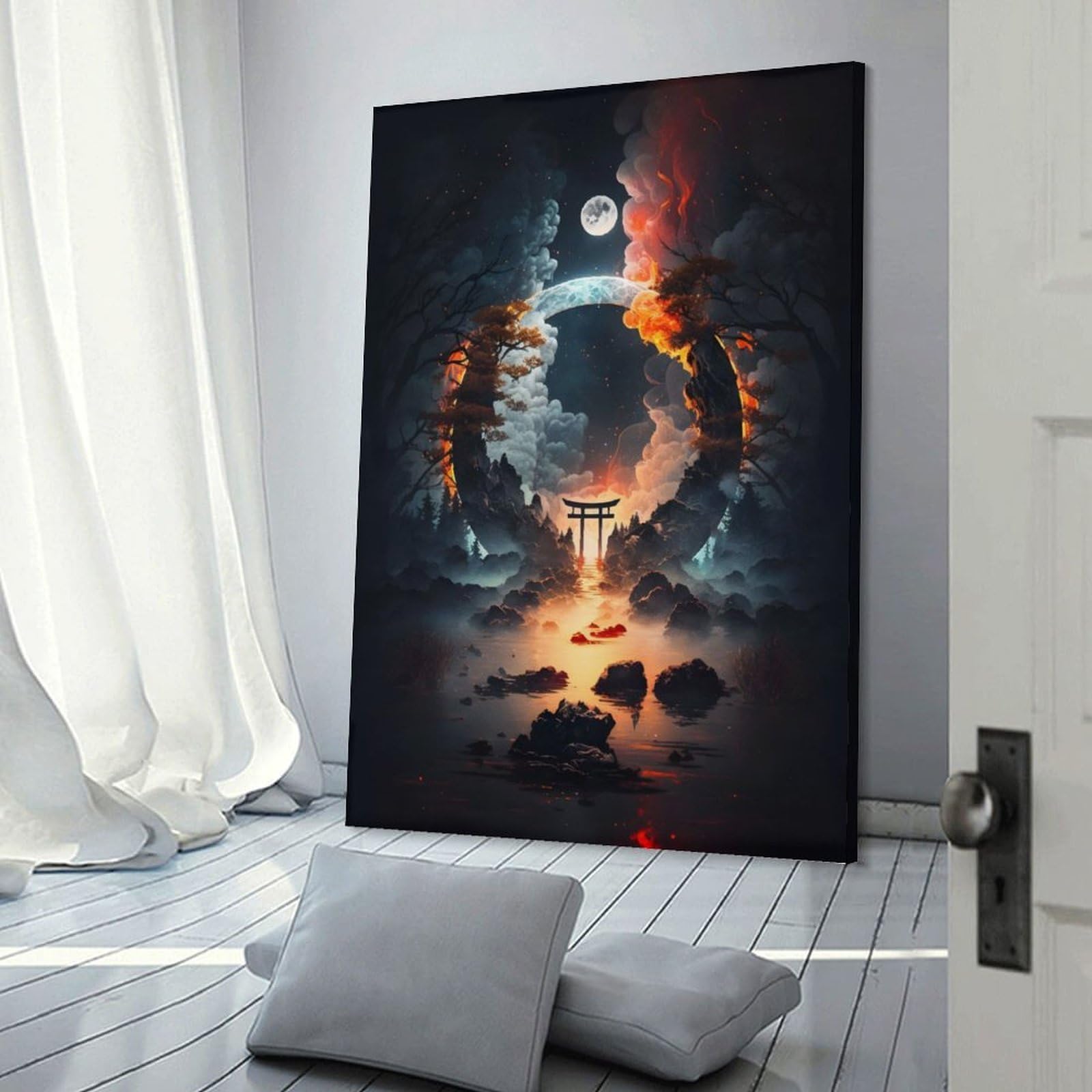 Junmoney Canvas Wall Decor Magic Portal at Torii Gate, 20x30inch(50x75cm), for Living Room, Bedroom, Office Or Hallway, Decorative Artwork with Broad Appeal
