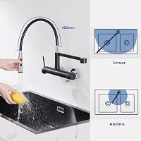 Detbom Fali Konyhai Csap 3/4" Rozsdamentes Acél Rugalmas Csővel 385mm 7