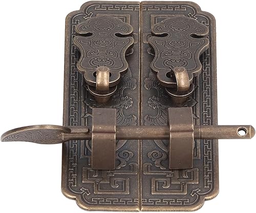 Miniatura 9 de FTVOGUE Tirador de puerta chino, latón antiguo tira de gabinete placa frontal retro auspicioso patrón de murciélago manijas decorativas de gabinete