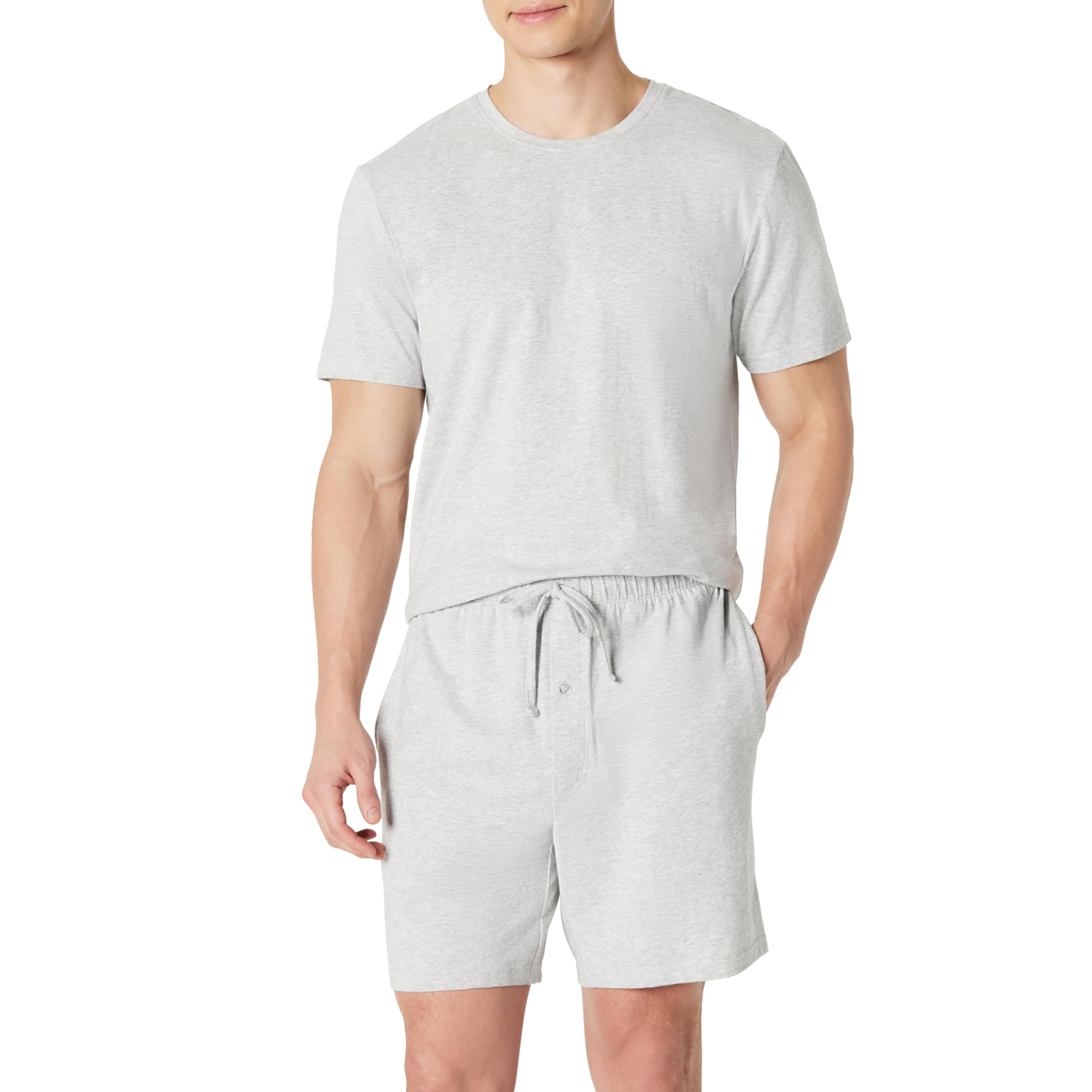 Amazon Essentials Homme Ensemble Pyjama en Coton et Modal, t-Shirt à Manches Courtes et Short