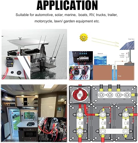 Miniatura 7 de Barras de bus de 12 V - 48 V CC y 300 amperios, hechas en cobre, módulo de servicio pesado 4 terminales de pernos de 516 pulgadas, bloque de