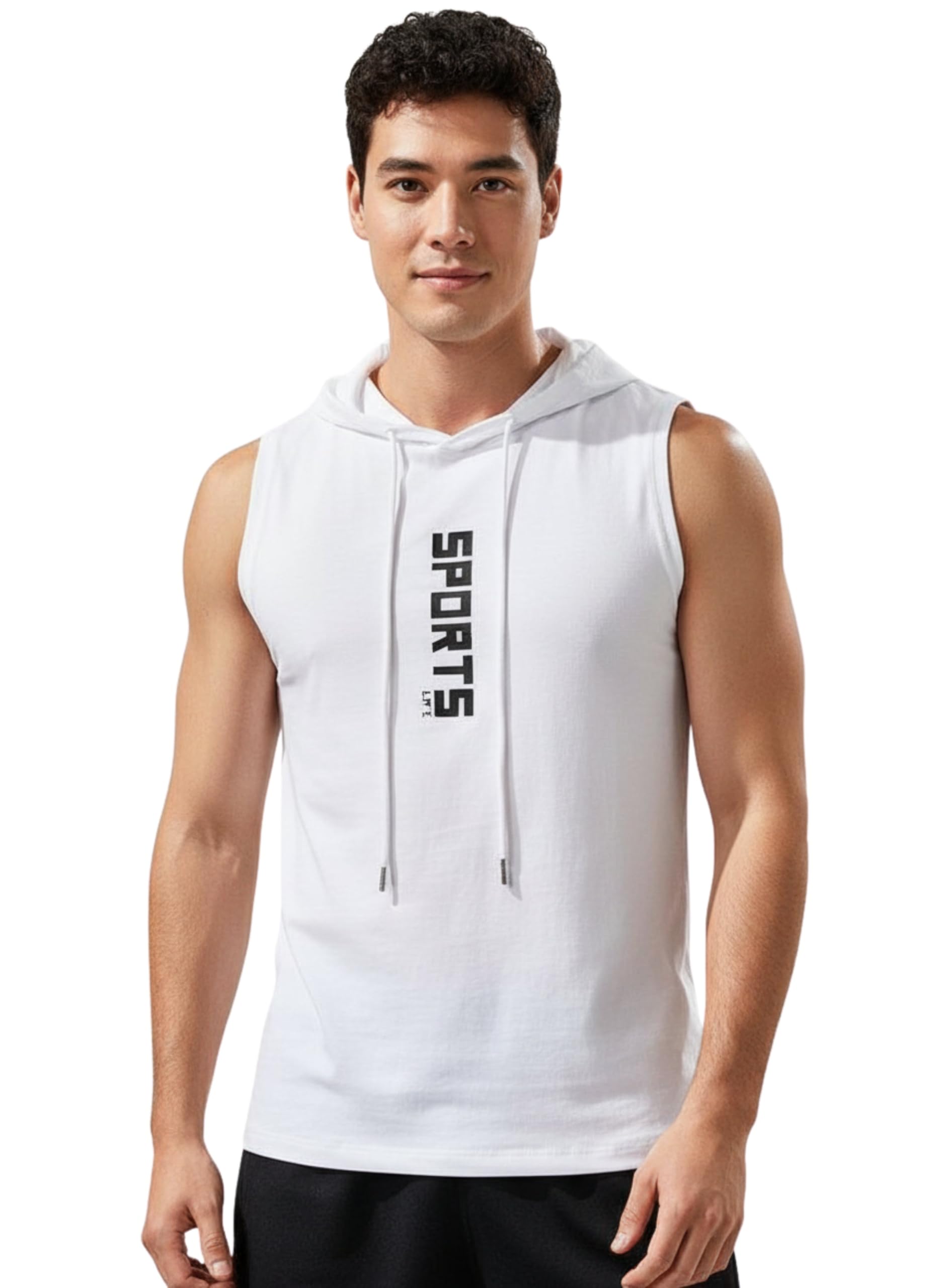 cliffix Men's Sleeveless Hooded T-Shirt, Sports Life Graphic Print, Workout Gym Tank Top-picture-20