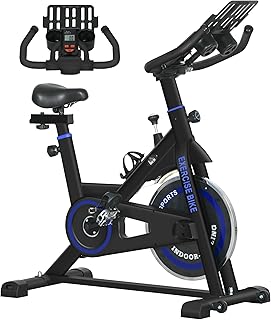 HOMCOM Bicicleta Estática con Resistencia Regulable Bici Estática Bicicleta de Fitness con Volante de Inercia 8 kg Pantalla LCD Manillar y Asiento Ajustable para Casa Gimnasio