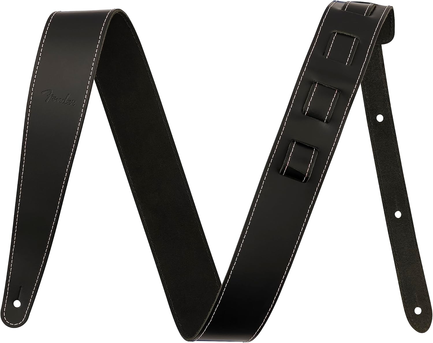 Fender Essentials Economy Leather Guitar Strap, Guitar Accessories, Adjustable from 44.5" to 53", Red