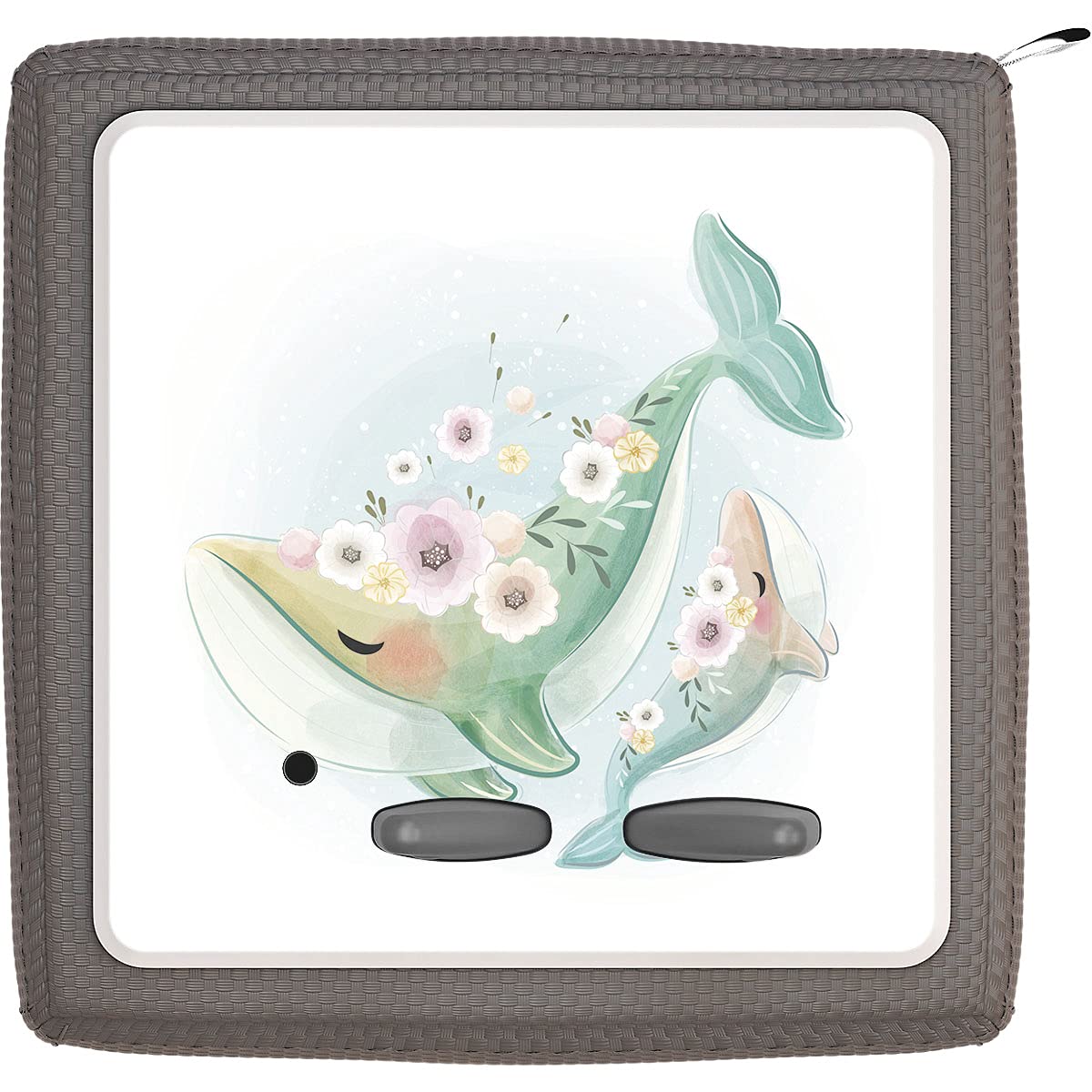 Coverlounge Folie passend für die Toniebox | Schutzfolie Sticker | 2 Waale mit Blumen