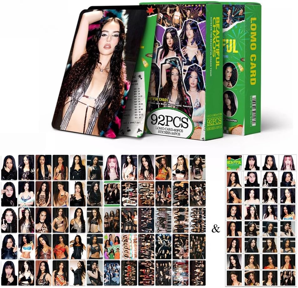 – 92PCS Katseye Photocards – Includes 60 Pcs Premium Photocards + 32 Pcs Stickers, K-Pop Collectible Cards Featuring All Members, Perfect for Trading, Albums & Gifts