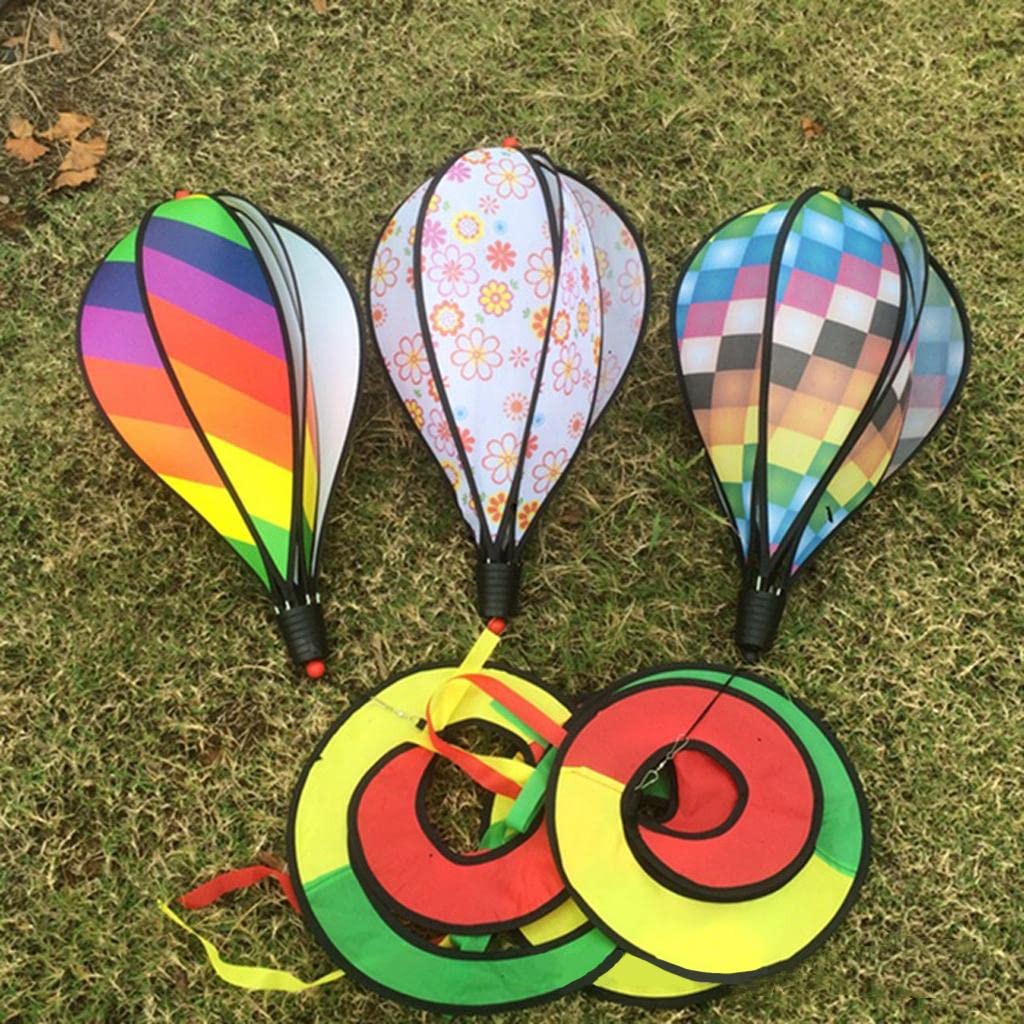 55'' 6-Panel Hot Air Balloon Wind windsocks Garden Yard Lawn Decor Kids Outdoor Toy Windsock Striped-image-6