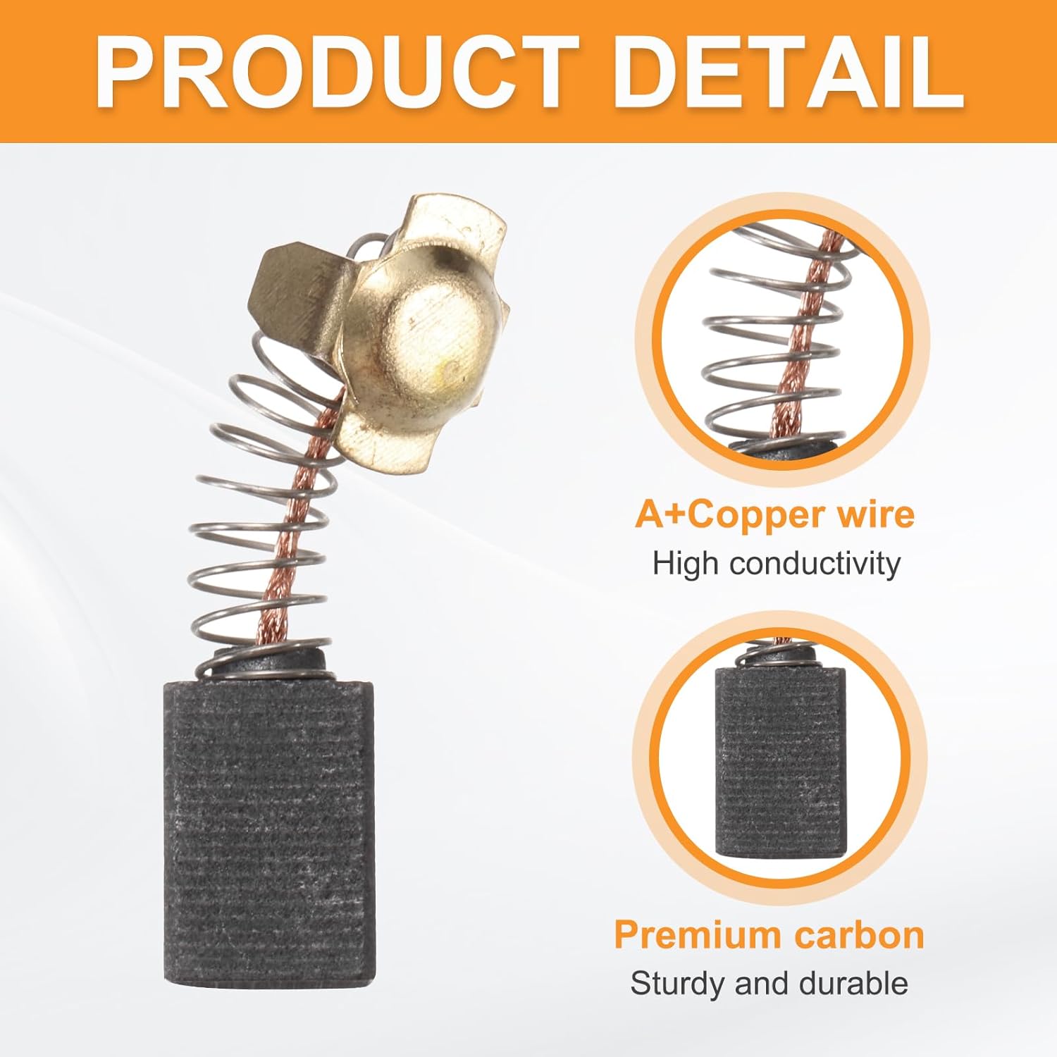 MECCANIXITY 8 Pack Carbon Brushes Set Replaces 14x10x7mm for Most Power Tools Electric Hammer Drill Motor Circular Saws Replacement Part