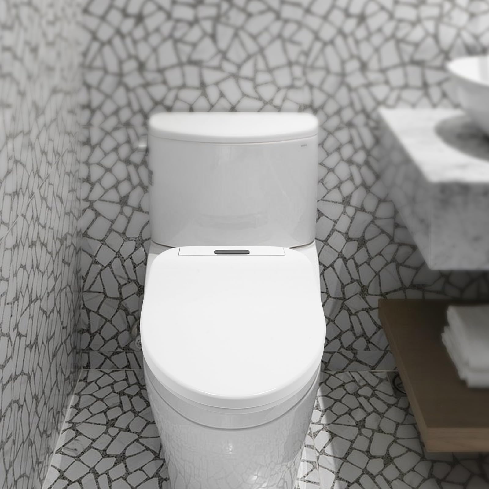 Bidet electrónico, asiento de inodoro inteligente inteligente, bidé de inodoro con control remoto y boquilla, múltiples modos de limpieza, agua ajustable y temperatura del asiento, secado de aire