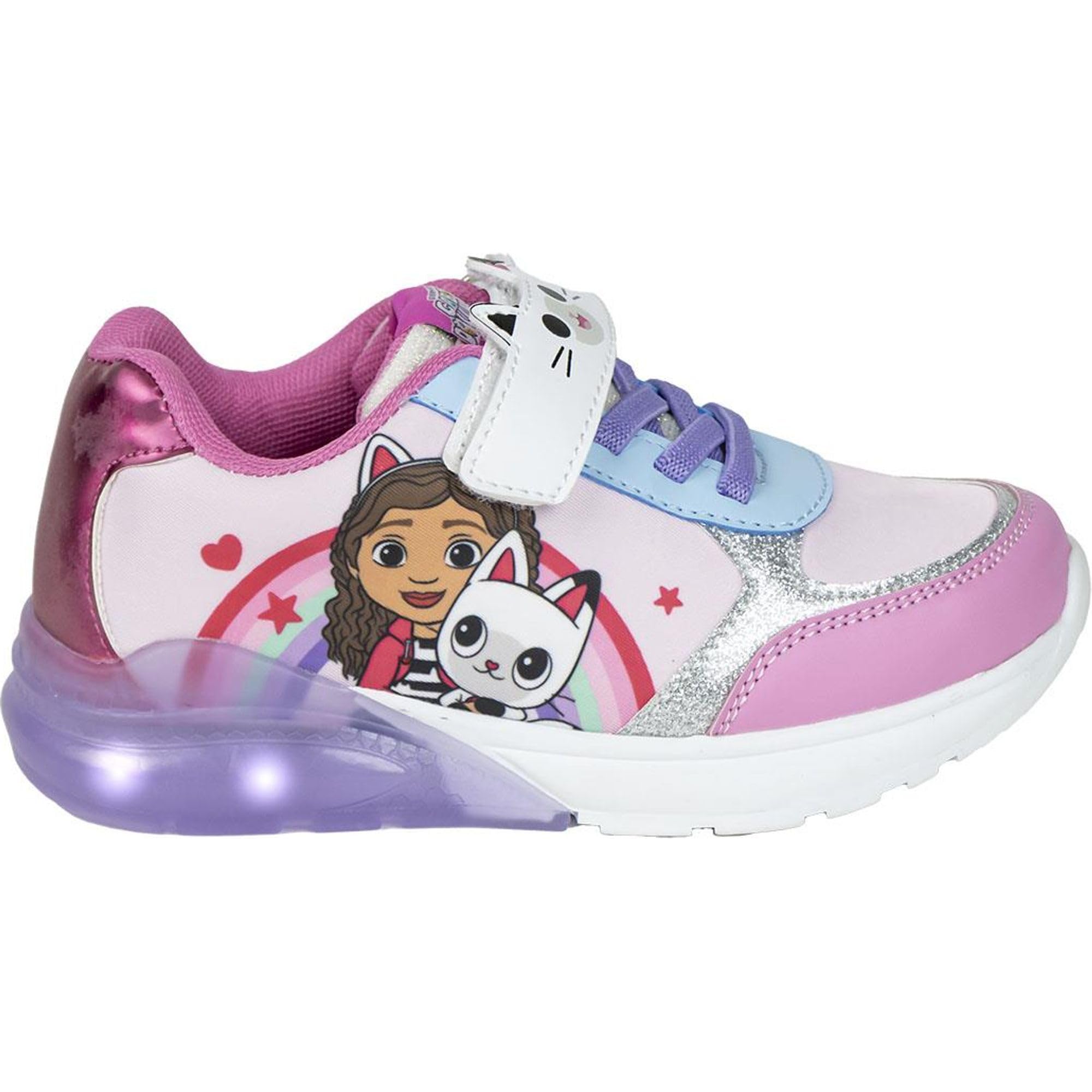 Gabby's Dollhouse Children's Shoes - Pink - Size 7 - Velcro Closure - Sneakers with TPR Sole and LED Light - Toe Reinforcement - Original Product Designed in Spain