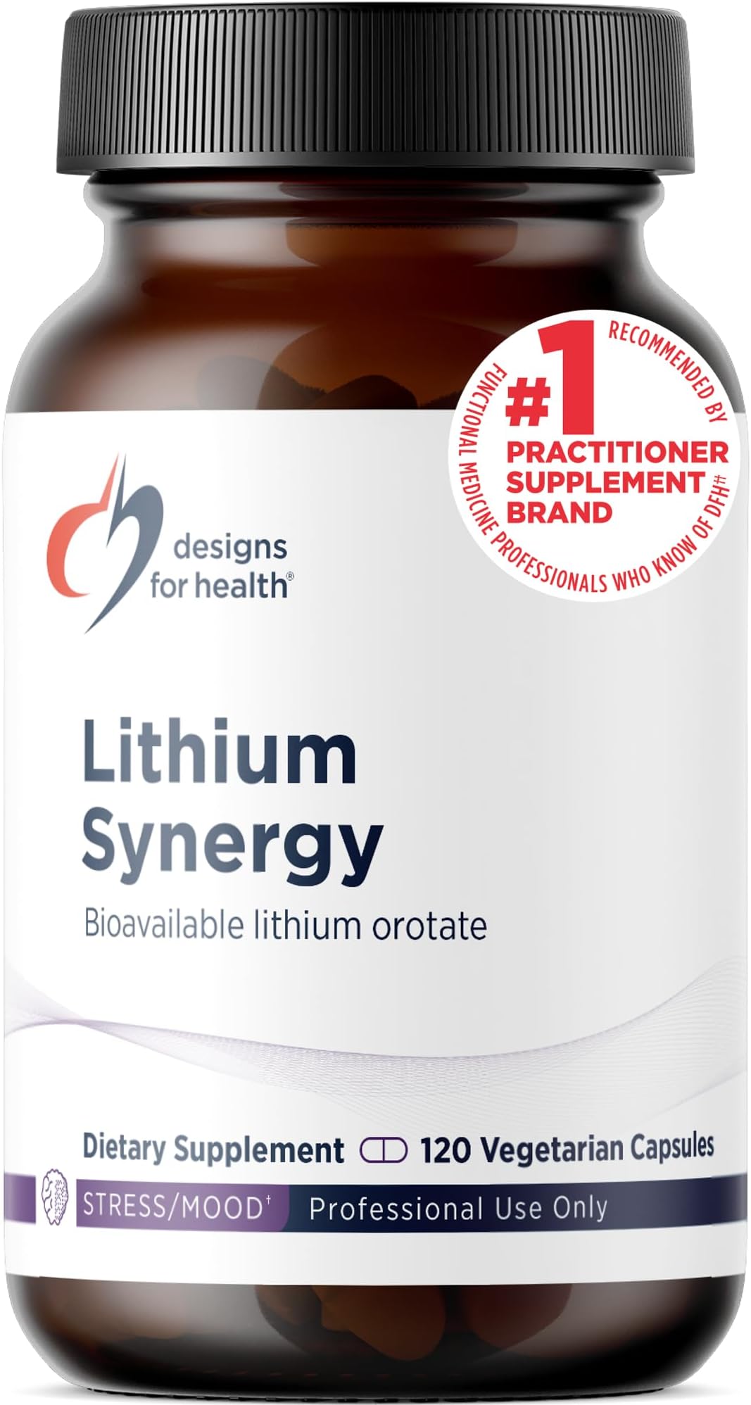 Designs for Health Lithium Synergy - 5mg Lithium Orotate with TMG + B12 Methylcobalamin - Bioavailable Mood + Methylation Support Supplement, Non-GMO + Vegetarian (120 Capsules)