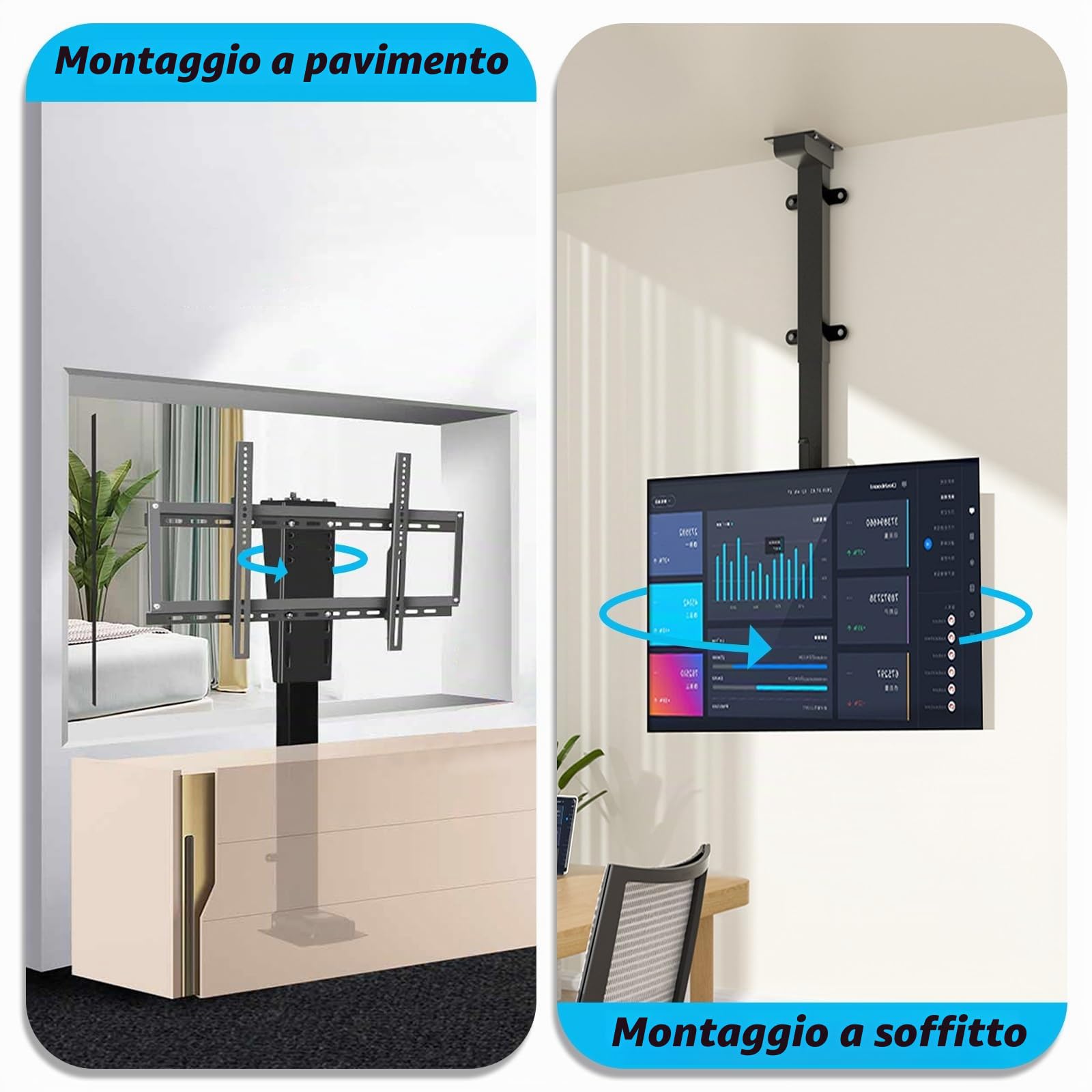 Supporto tv motorizzato (360°-73cm)