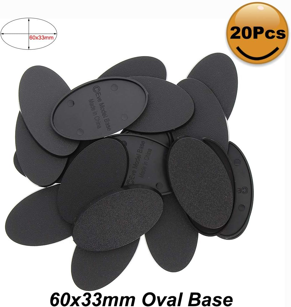 Evemodel MB660 20pcs Oval Bases 60X35mm Oval Base Plastic Bases For Miniature War Games