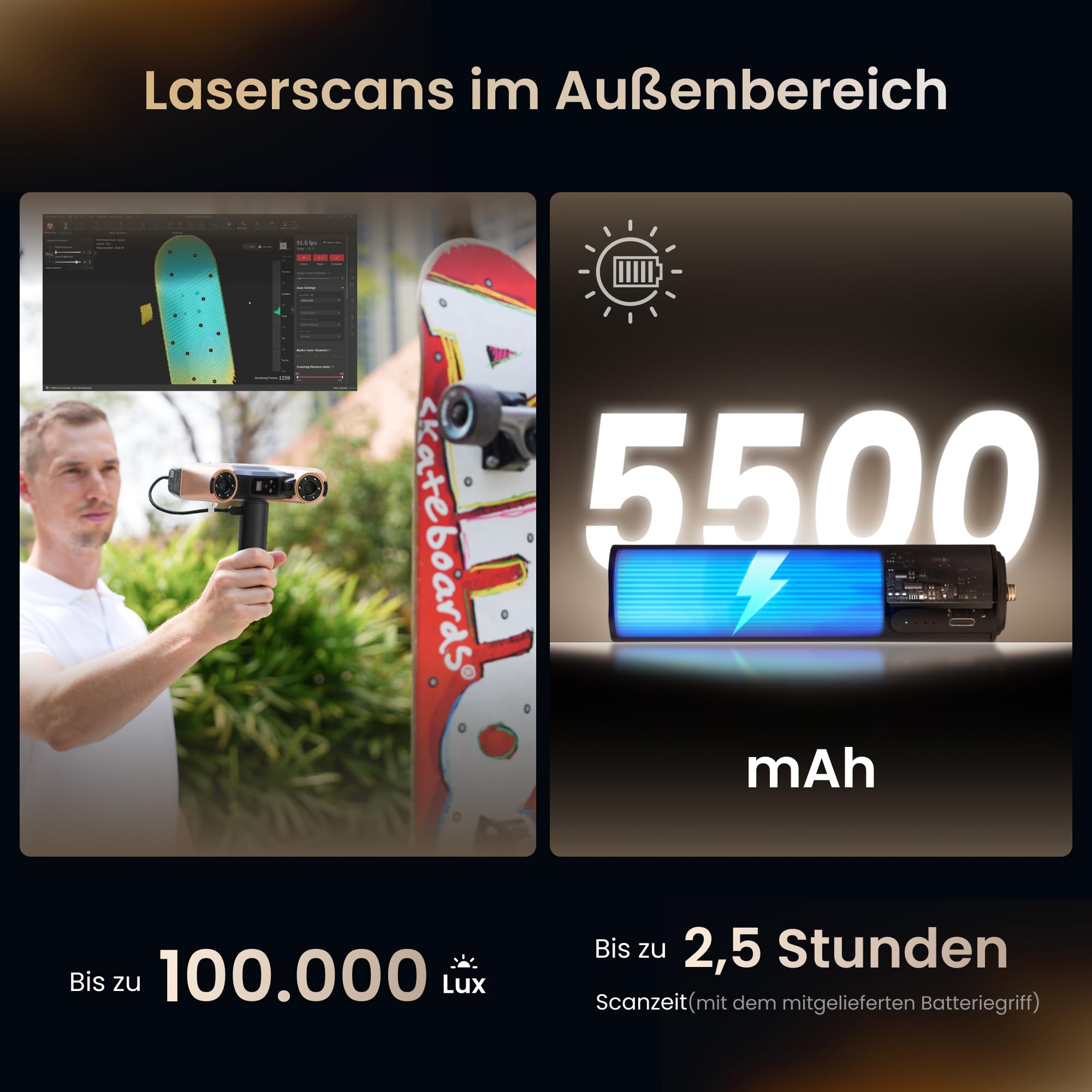 Revopoint MetroY Ultra 3D-Scanner, 0,01 mm Blaulaser, PTB-zertifiziertes GD&T- und Abweichungsanalyse-System, 90 FPS, Wi-Fi 6, Außen-/Farbscan für 3D-Druck, Kugelplatte aus Kohlefaser (nur Win 10/11)