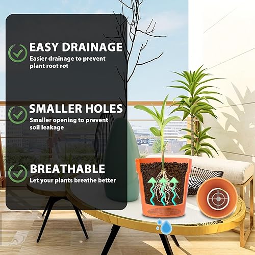 Miniatura 10 de 5 almohadillas de malla de plástico de 11.8 x 7.8 pulgadas, malla de plástico para bricolaje, para maceta, rejilla inferior, rejilla de drenaje de