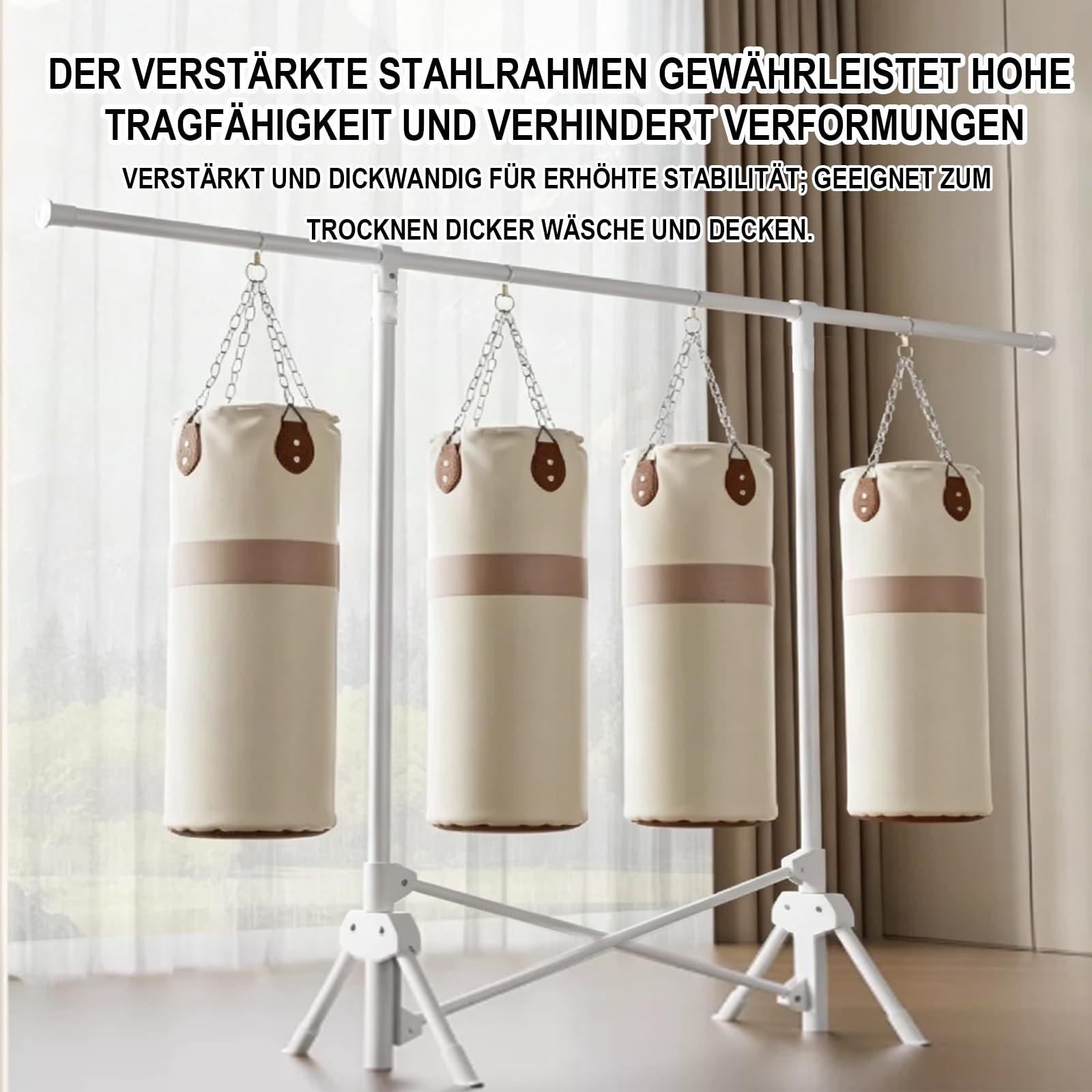 Tragbarer Kleiderständer Klappbar - Teleskop Kleiderstange