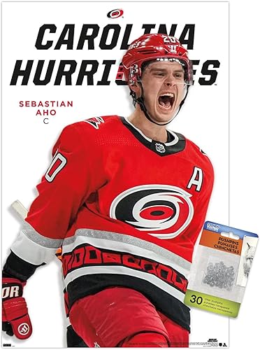 Miniatura 7 de NHL Carolina Hurricanes - Sebastian Aho Feature Series 23 - Póster de pared con chinchetas