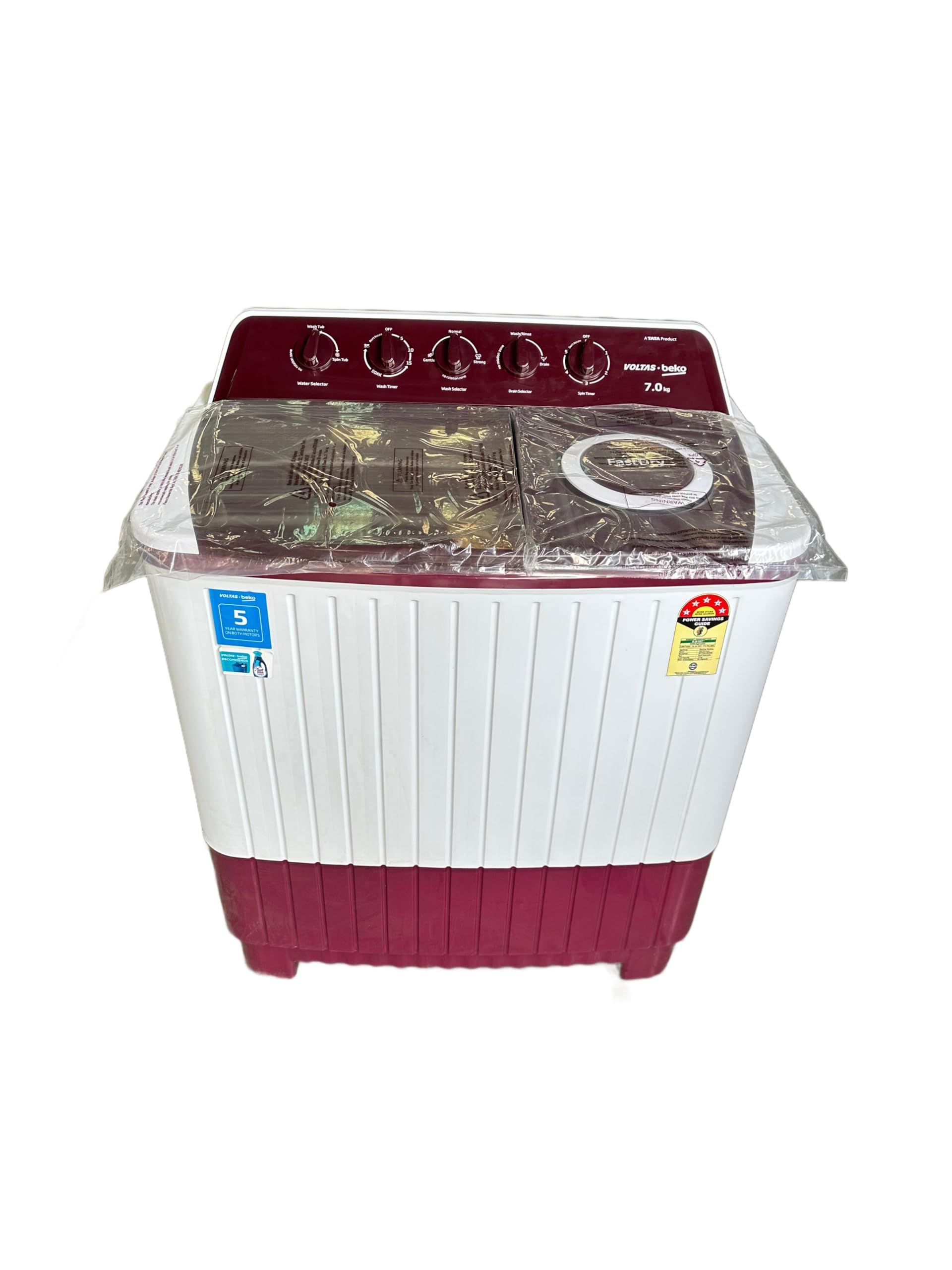 Voltas Beko 7 kg Semi-Automatic Top Load Washing Machine, 5 Star