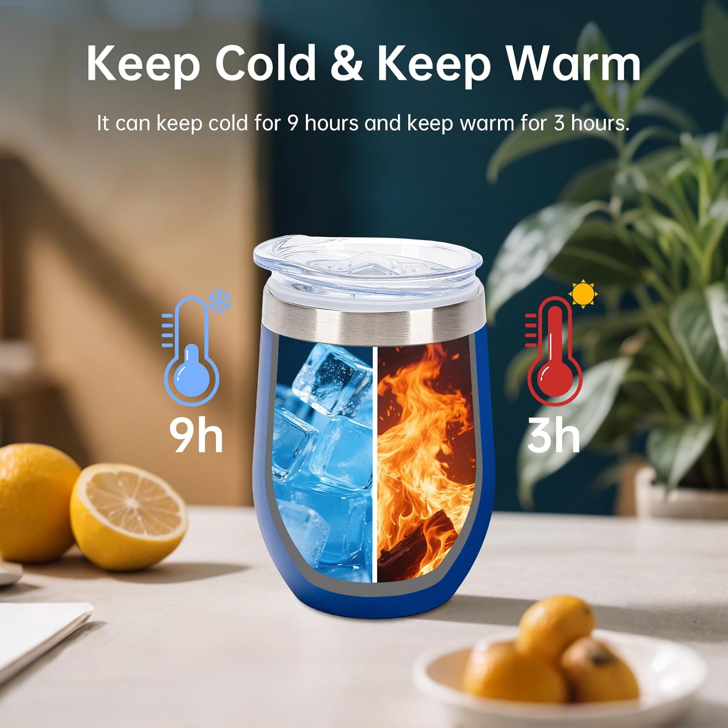 IEOVIEE 32 Pack 12oz Stainless Steel Bulk Wine Tumblers with Lids and Straws, Vacuum Insulated Double Wall Travel Coffee&Beer Mugs, Powder Coated Tumbler Bulk Cup for Cold and Hot Drinks(Dark Blue) - Image 6